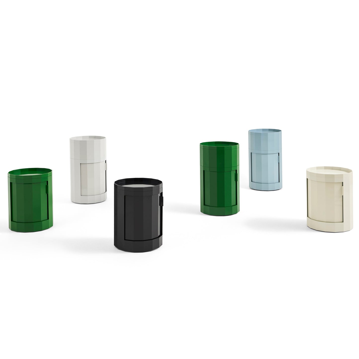 Hay Facet Cabinet low Schränkchen niedrig Kunststoff rund Füße & Rollen