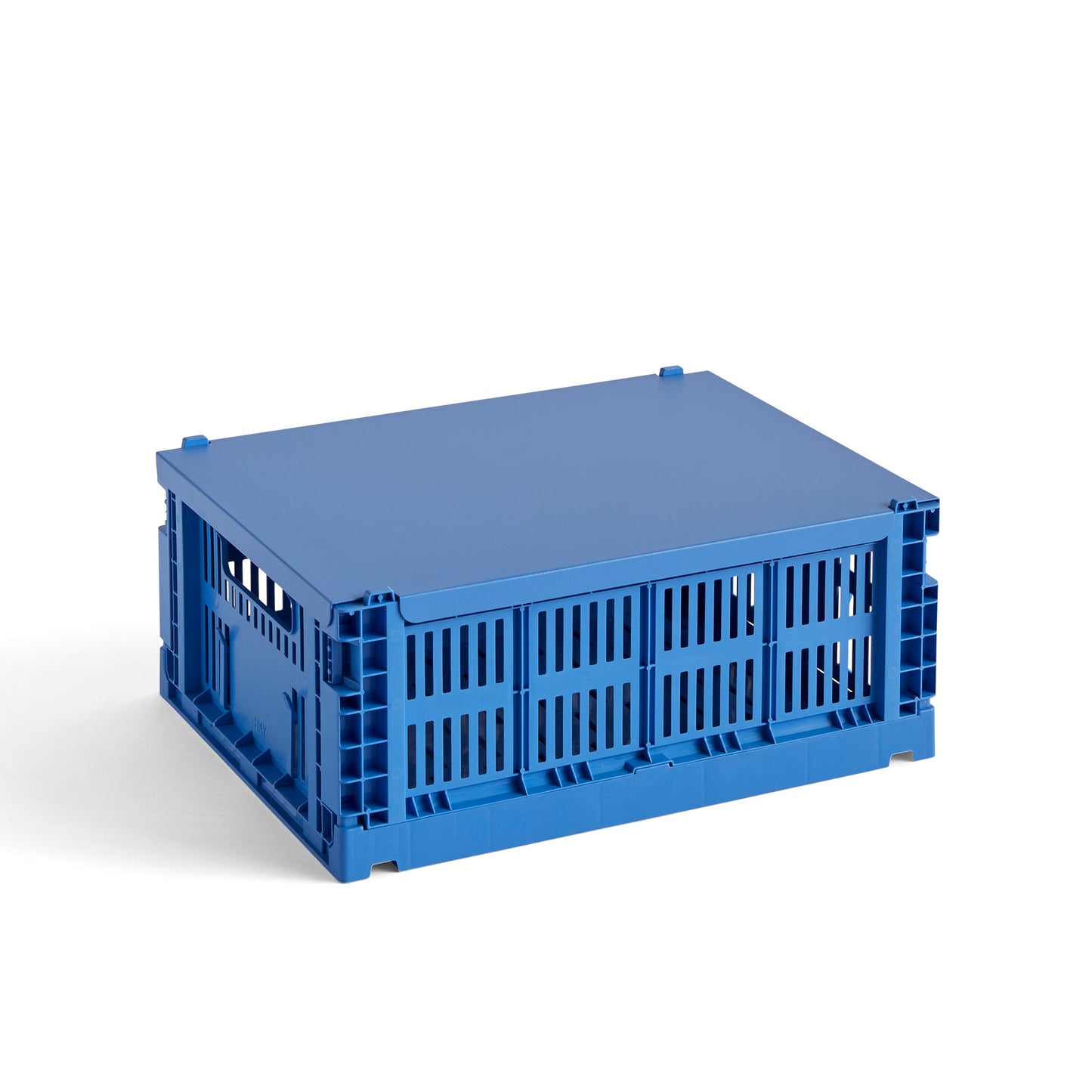 HAY Color Crate Korb Klapp-Box M medium Kunststoff recycelt electric blue blau