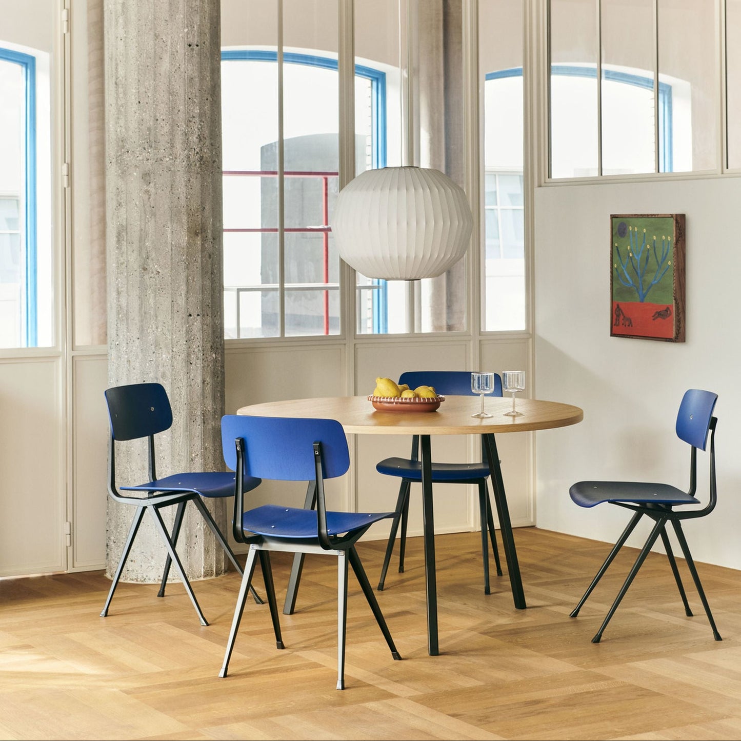 Hay Result Chair 4-Fuß-Stuhl Sitz & Rücken Sperrholz Eiche Stahlgestell