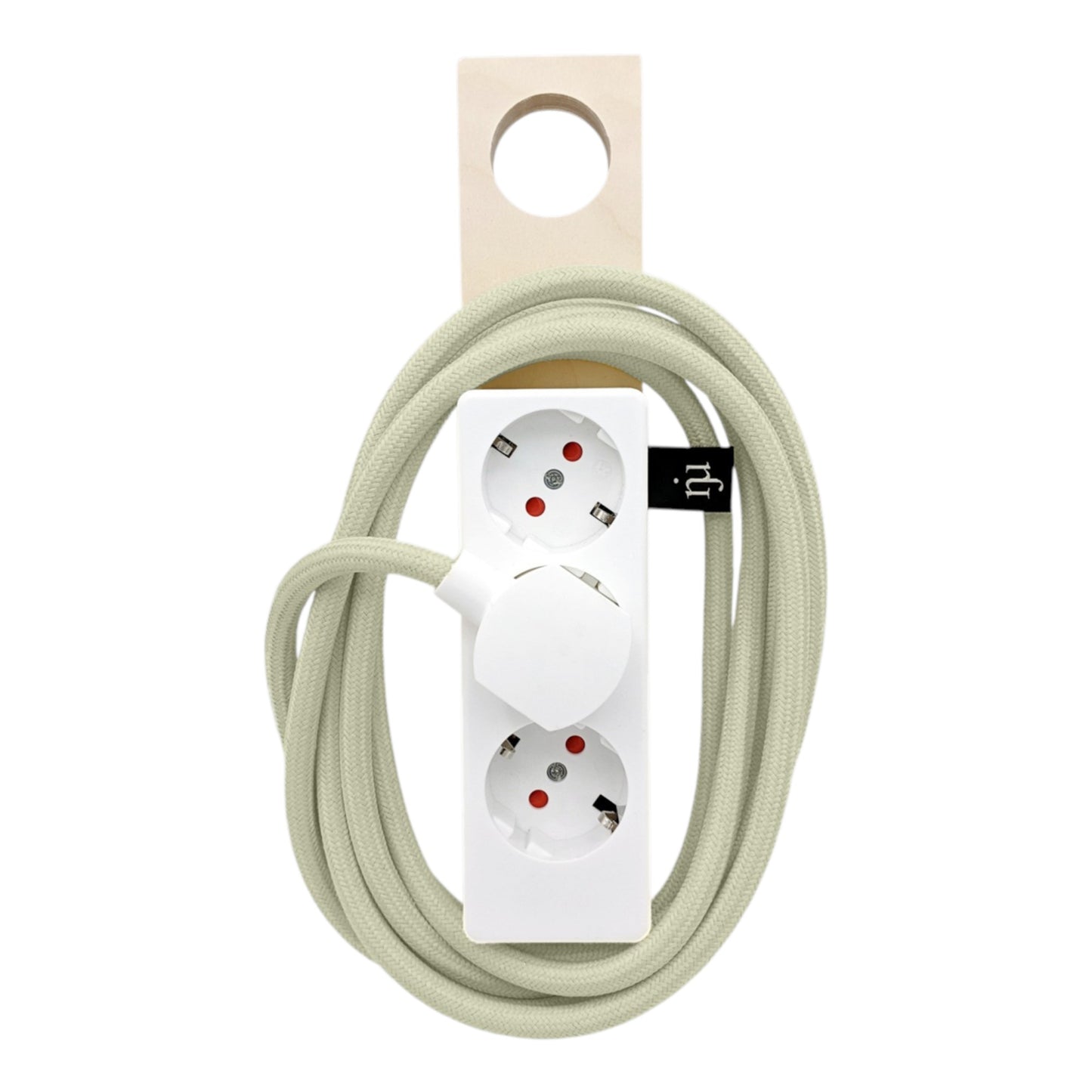 Njustudio Stromer Mini magnetische Steckerleiste weiß mit Textilkabel