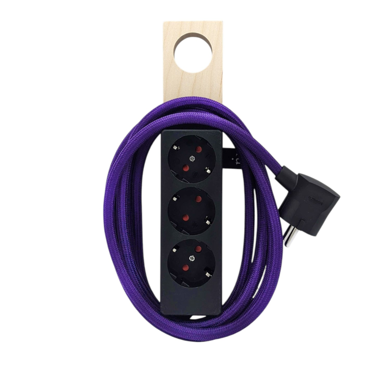 Njustudio Stromer Mini magnetische Steckerleiste schwarz mit Textilkabel