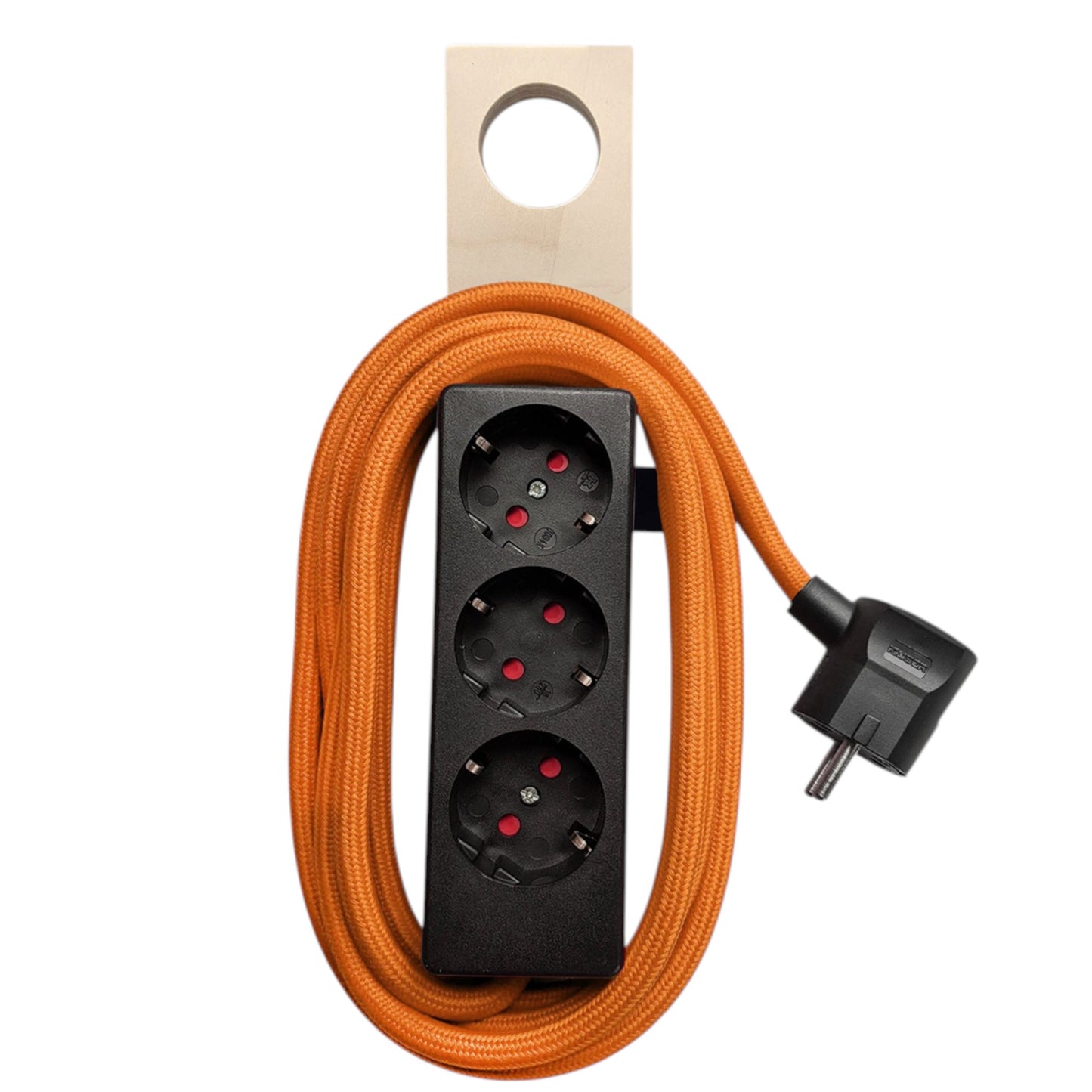 Njustudio Stromer Mini magnetische Steckerleiste schwarz mit Textilkabel