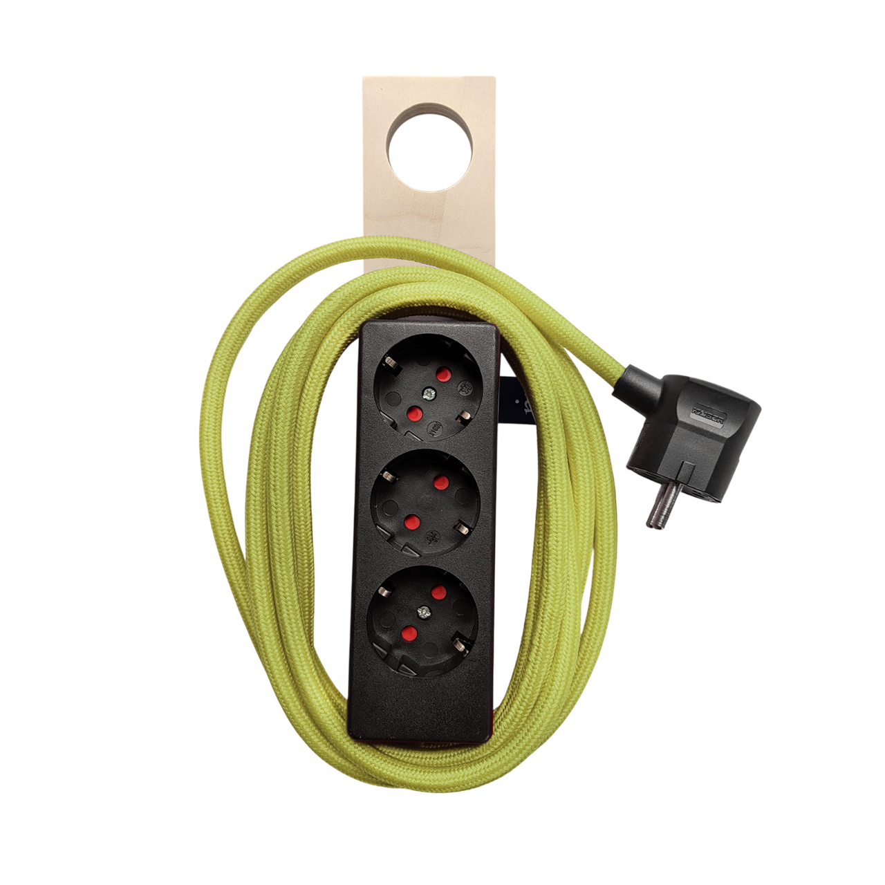 Njustudio Stromer Mini magnetische Steckerleiste schwarz mit Textilkabel