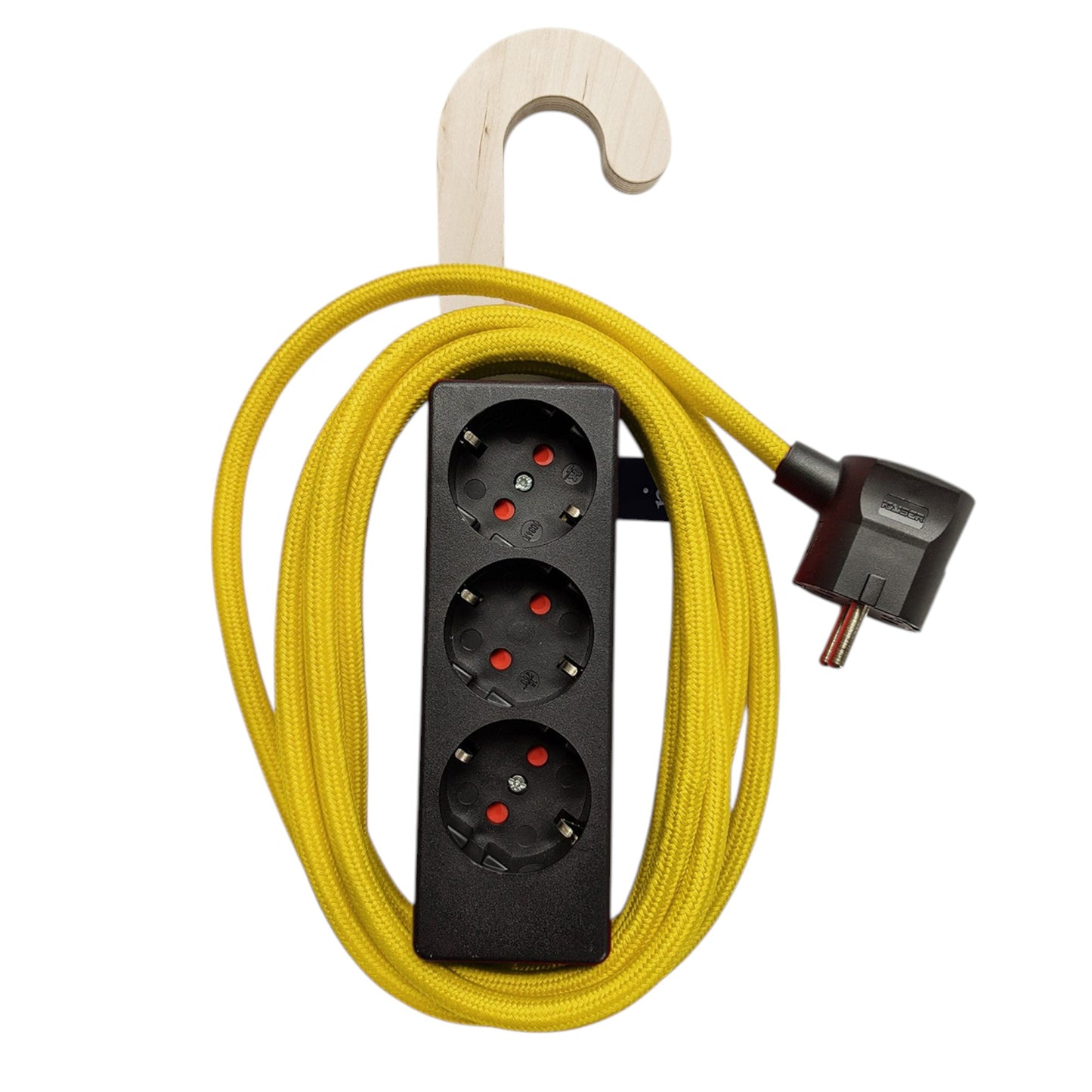 Njustudio Stromer Mini HOOK magnetische Steckerleiste schwarz mit Haken