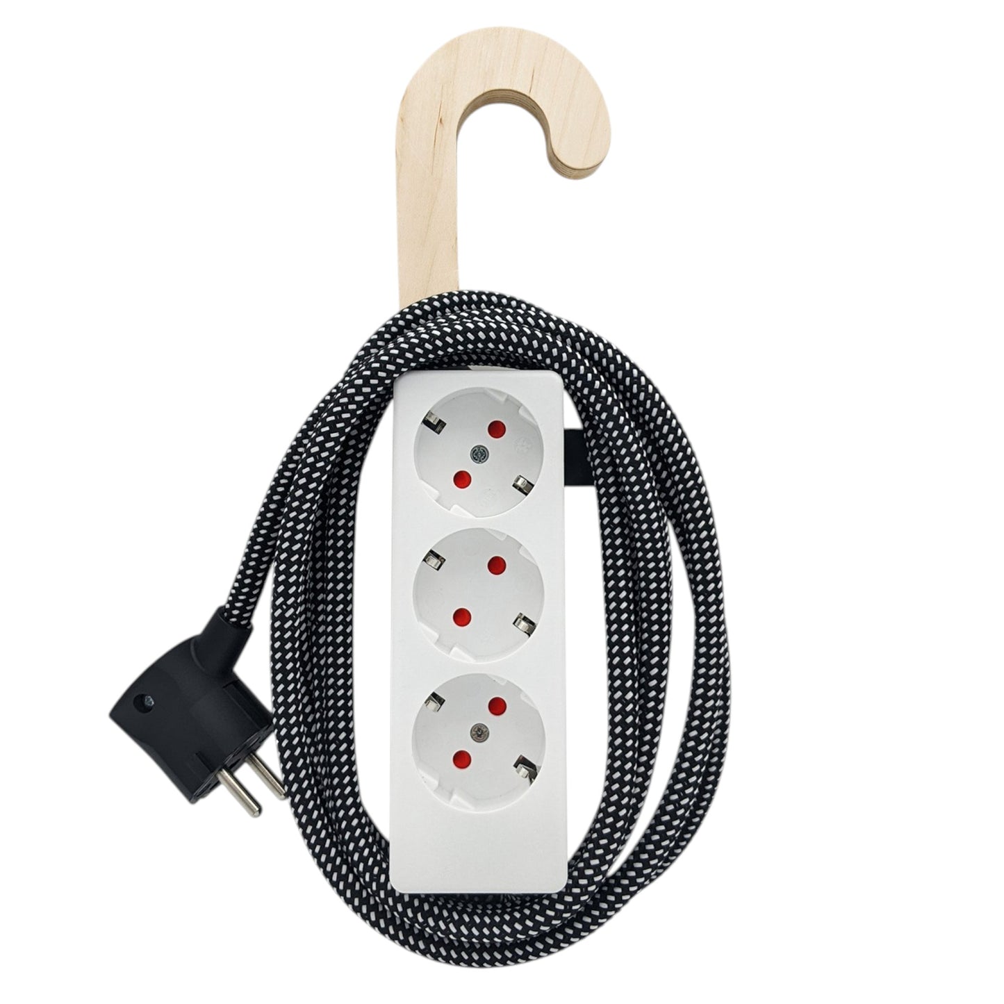 Njustudio Stromer Mini HOOK magnetische Steckerleiste weiß mit Haken