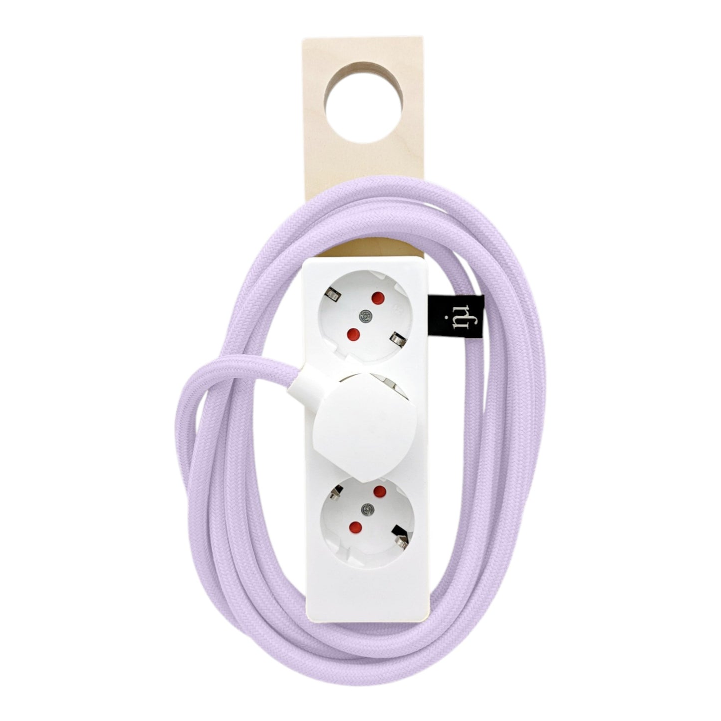 Njustudio Stromer Mini magnetische Steckerleiste weiß mit Textilkabel