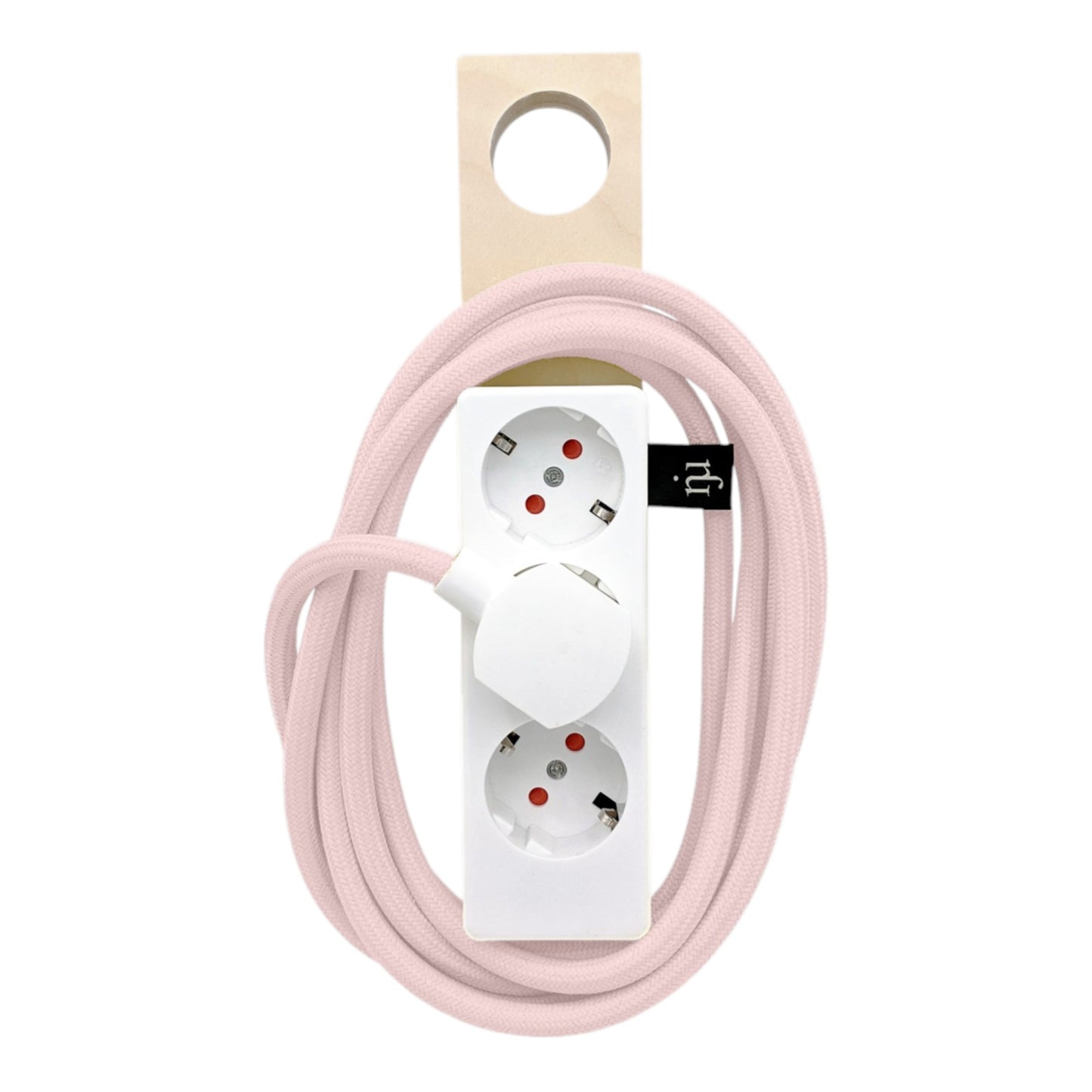 Njustudio Stromer Mini magnetische Steckerleiste weiß mit Textilkabel