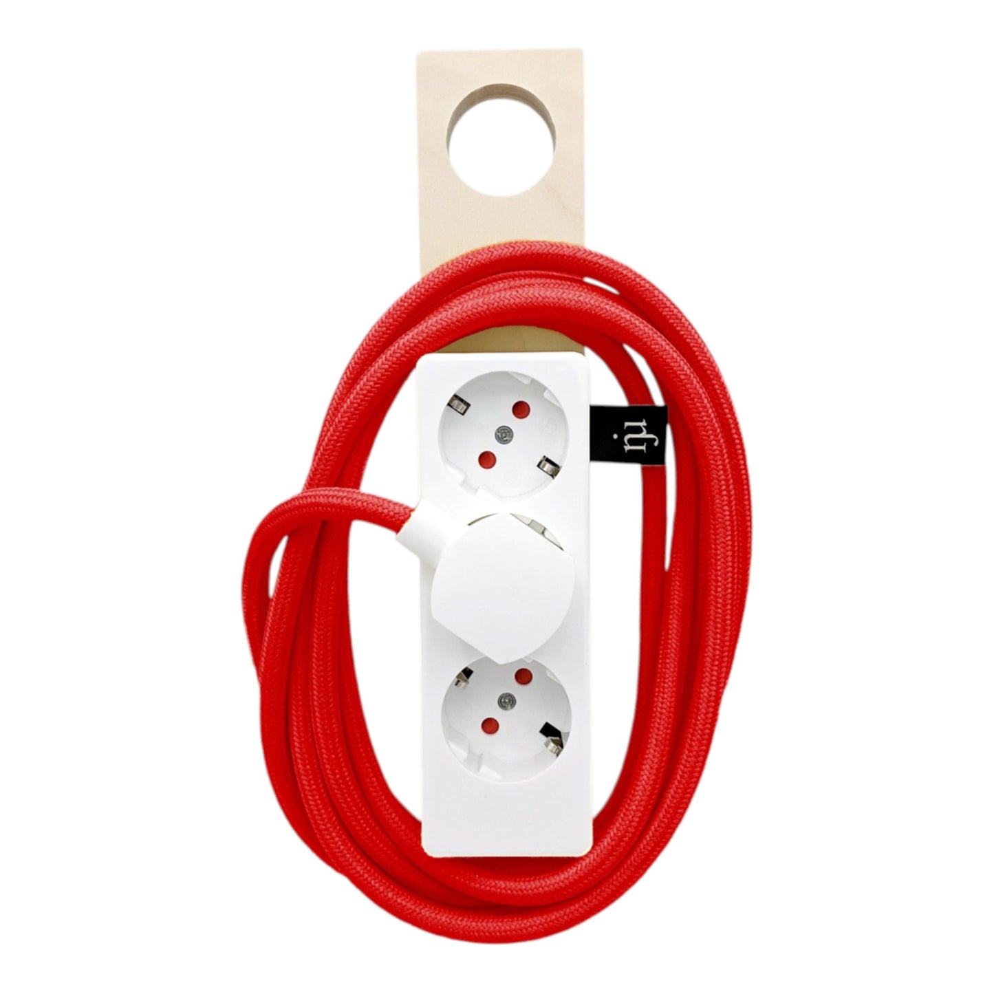 Njustudio Stromer Mini magnetische Steckerleiste weiß mit Textilkabel