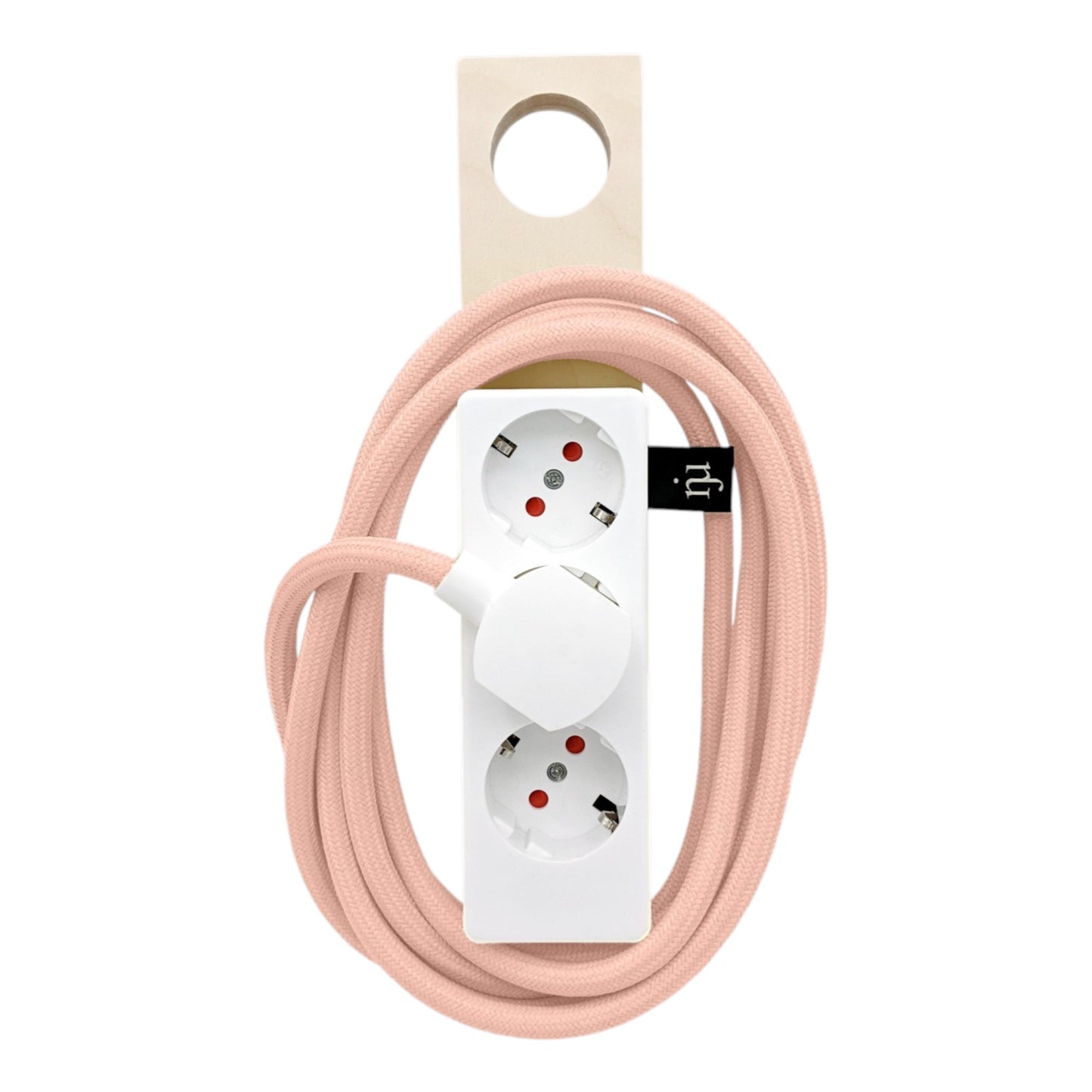 Njustudio Stromer Mini magnetische Steckerleiste weiß mit Textilkabel