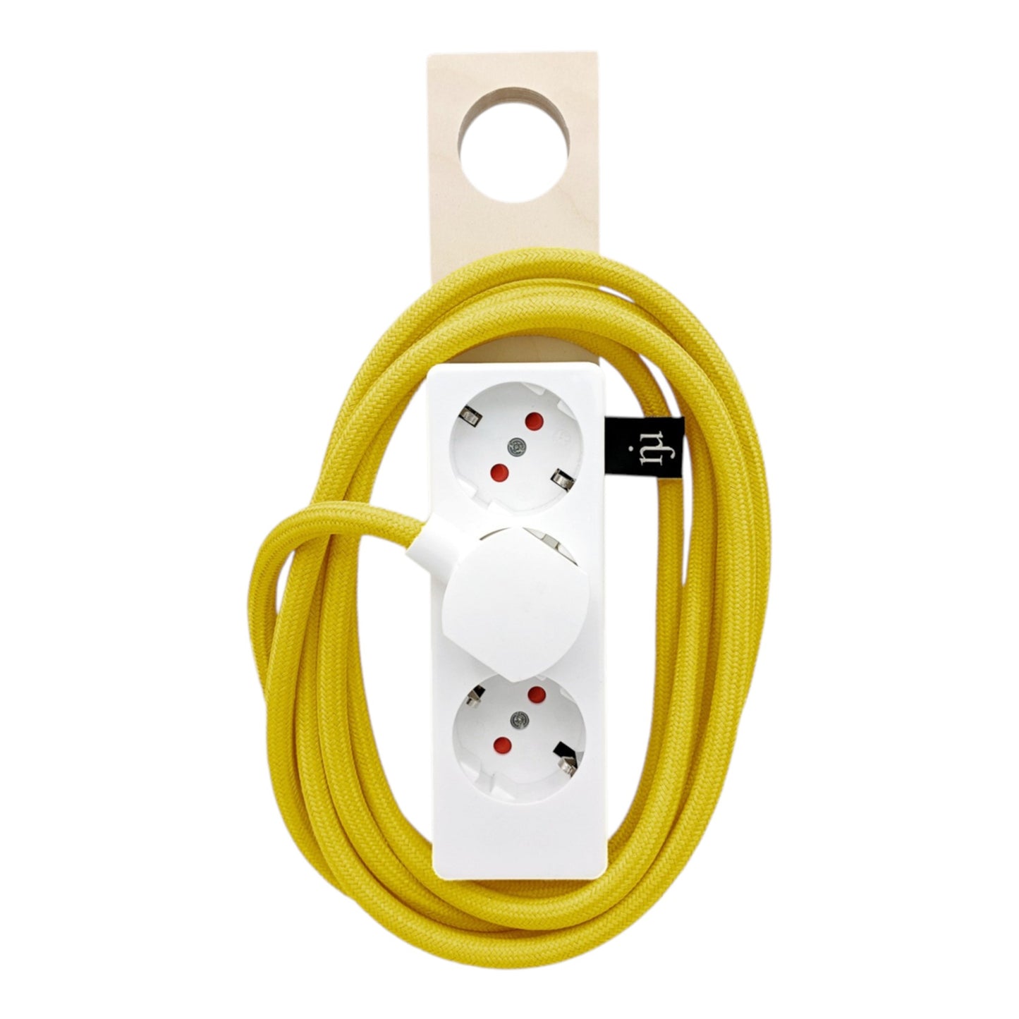 Njustudio Stromer Mini magnetische Steckerleiste weiß mit Textilkabel