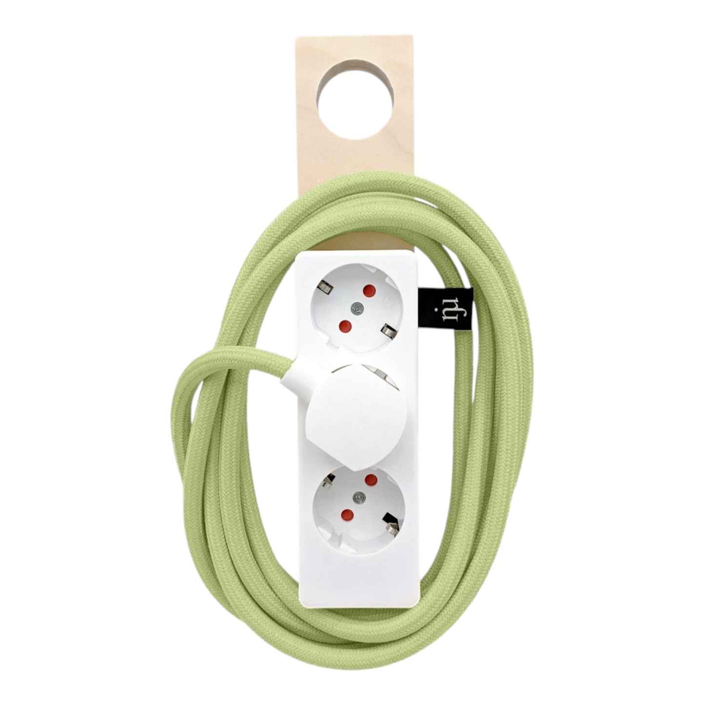 Njustudio Stromer Mini magnetische Steckerleiste weiß mit Textilkabel
