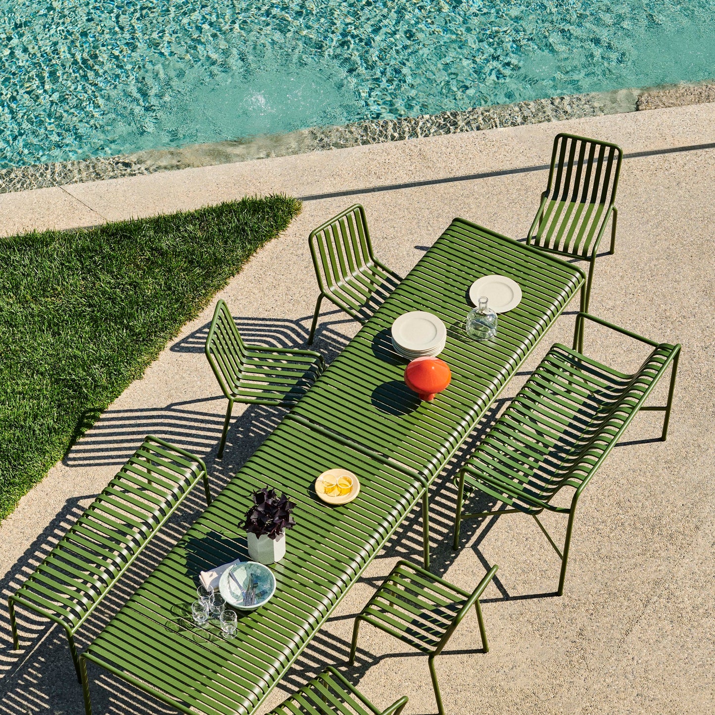 HAY Palissade Table Outdoor-Tisch Stahl 220 x 90 H 75cm