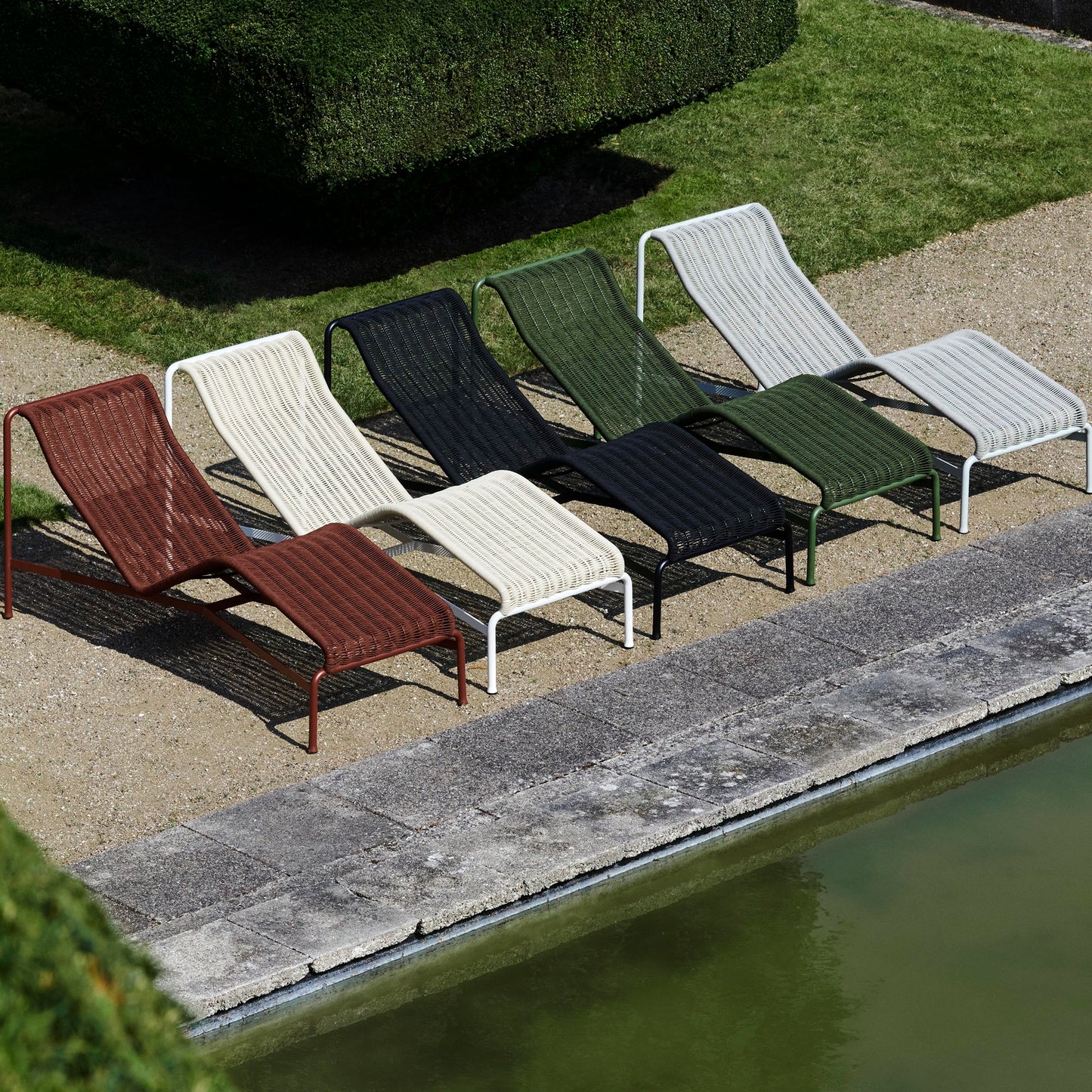 HAY Palissade Cord Chaise Longue Outdoor-Liege