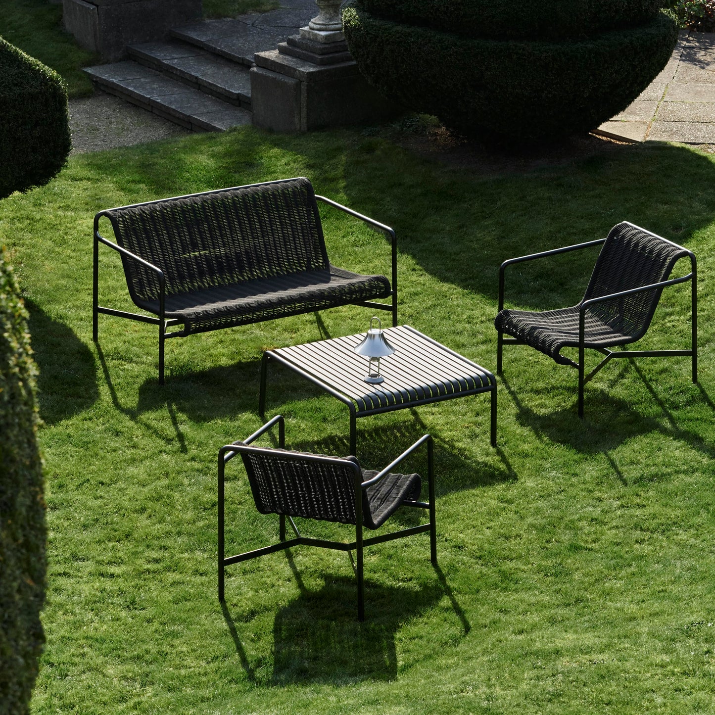HAY Palissade Cord Lounge Sofa Outdoor-Sitzbank mit Armlehnen