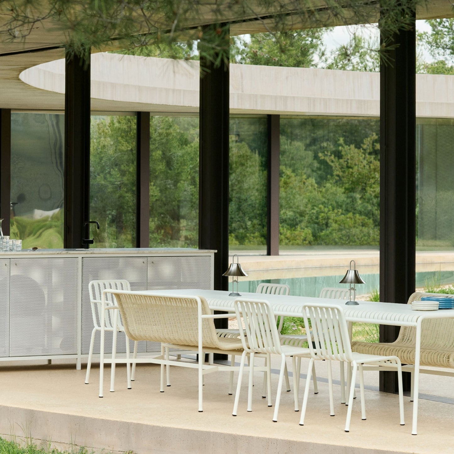 HAY Palissade Table Outdoor-Tisch Stahl 220 x 90 H 75cm