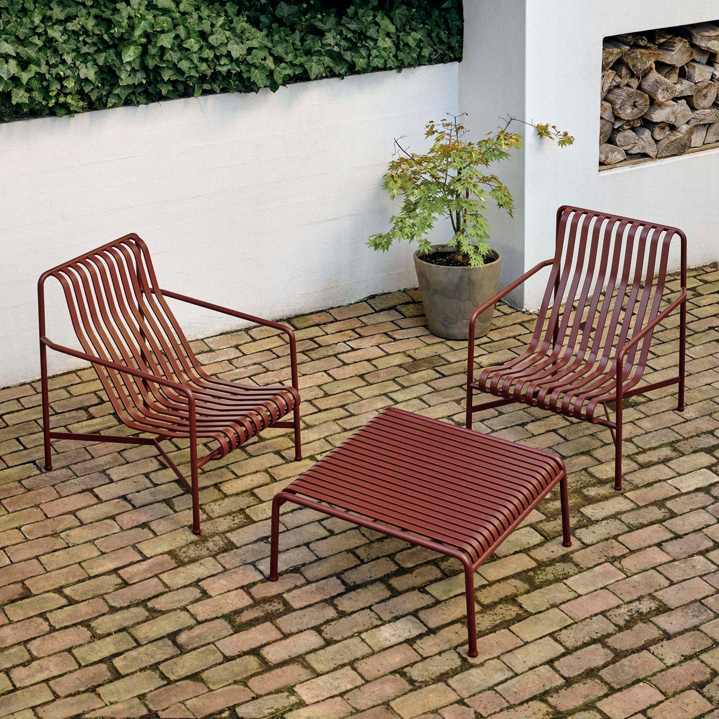 HAY Palissade Lounge Chair High Outdoor-Stuhl hoch