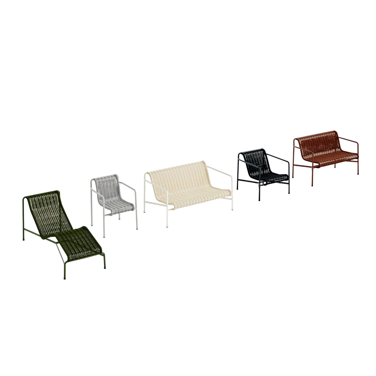 HAY Palissade Cord Lounge Sofa Outdoor-Sitzbank mit Armlehnen