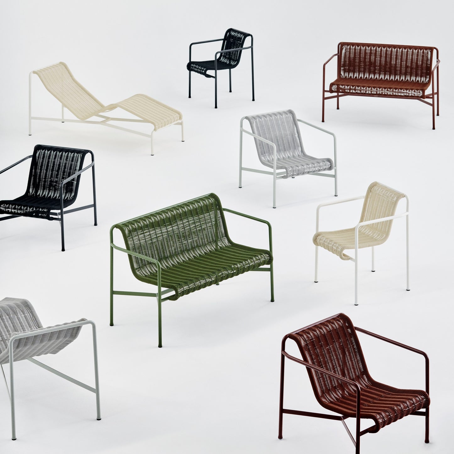 HAY Palissade Cord Lounge Sofa Outdoor-Sitzbank mit Armlehnen