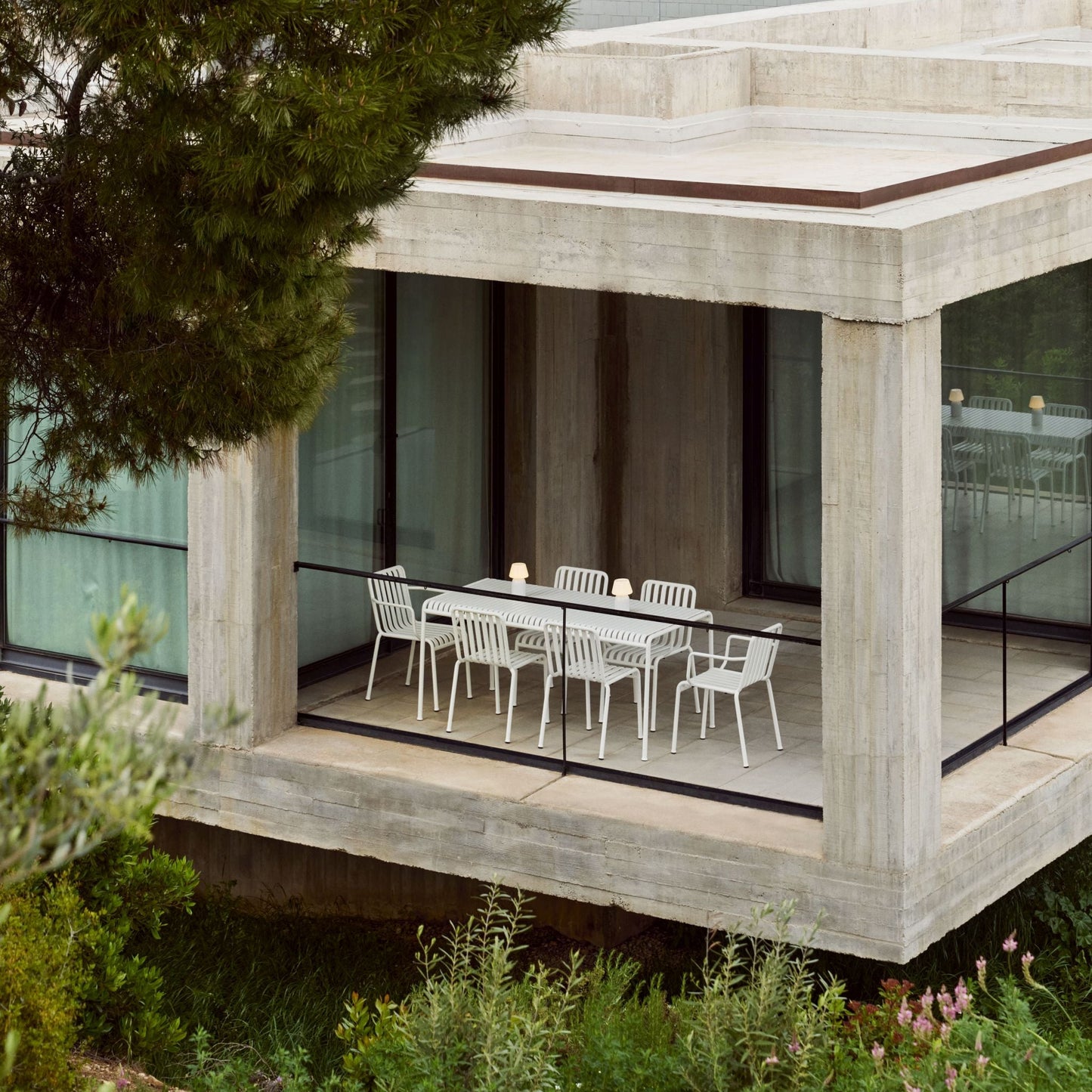 HAY Palissade Table Outdoor-Tisch Stahl 220 x 90 H 75cm