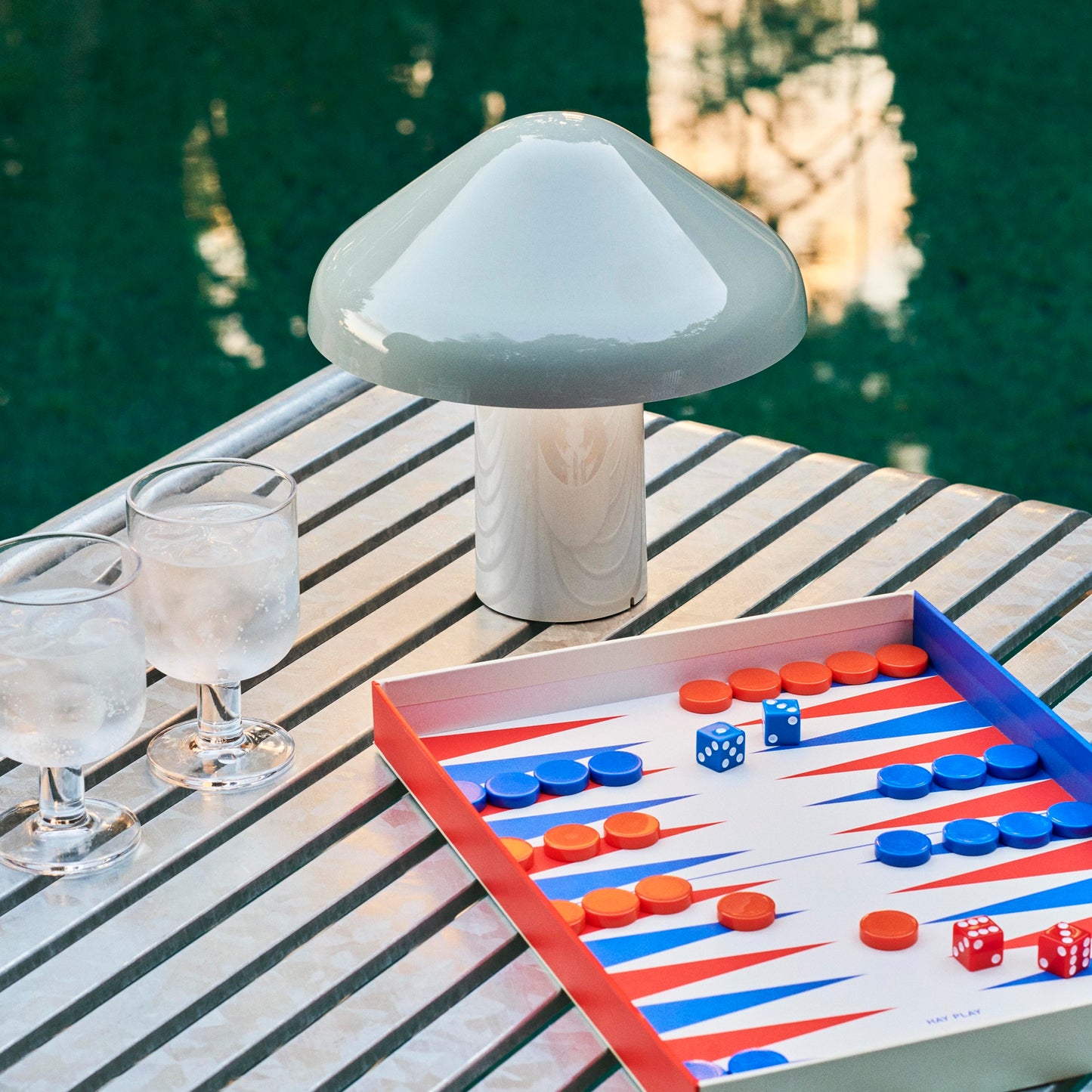 HAY Pao Lamp LED Lampe tragbare Akkuleuchte dimmbar grau