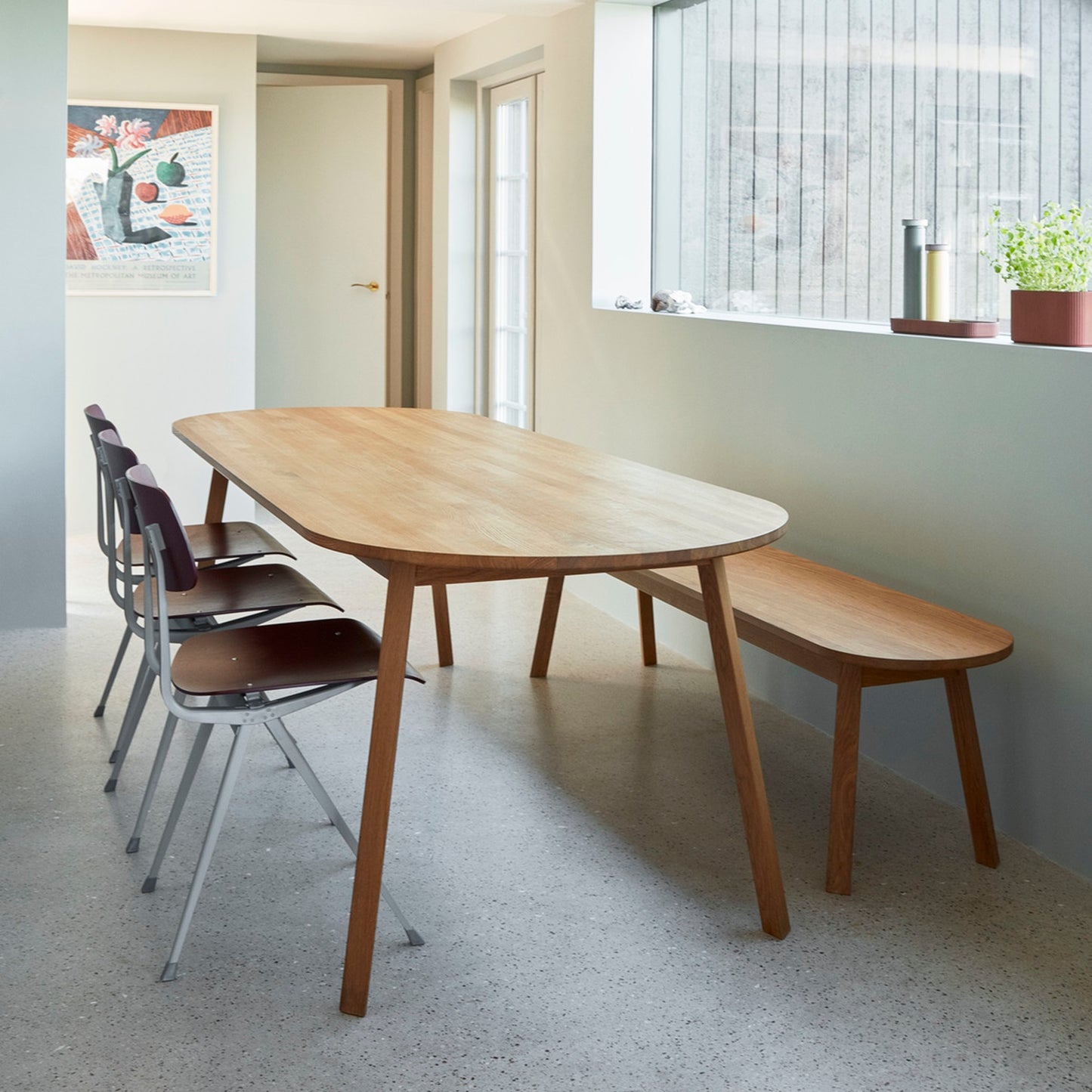 Hay Result Chair 4-Fuß-Stuhl Sitz & Rücken Sperrholz Eiche Stahlgestell