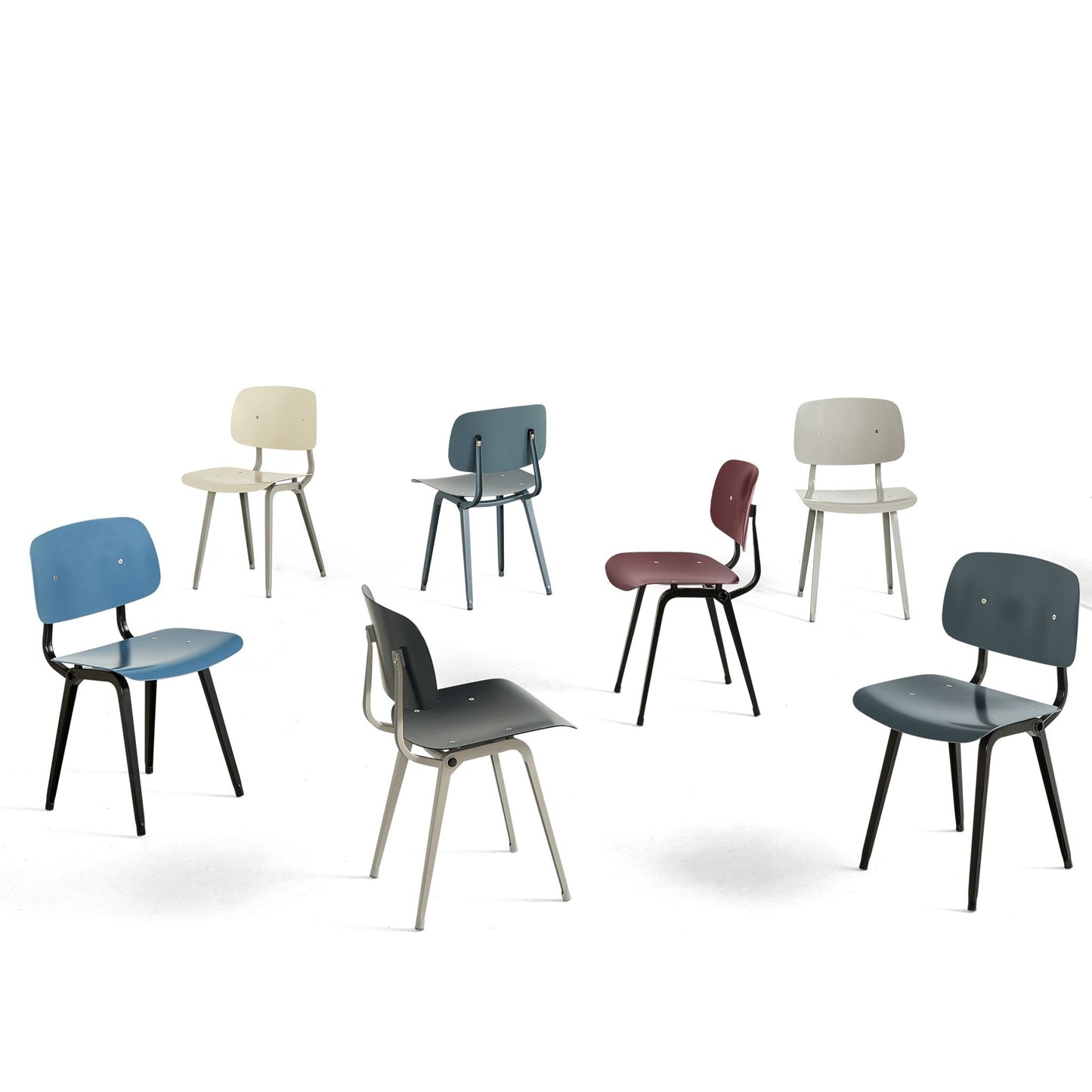 Hay Revolt Chair 4-Fuß-Stuhl Sitz & Rücken ABS-Kunststoff Stahlgestell