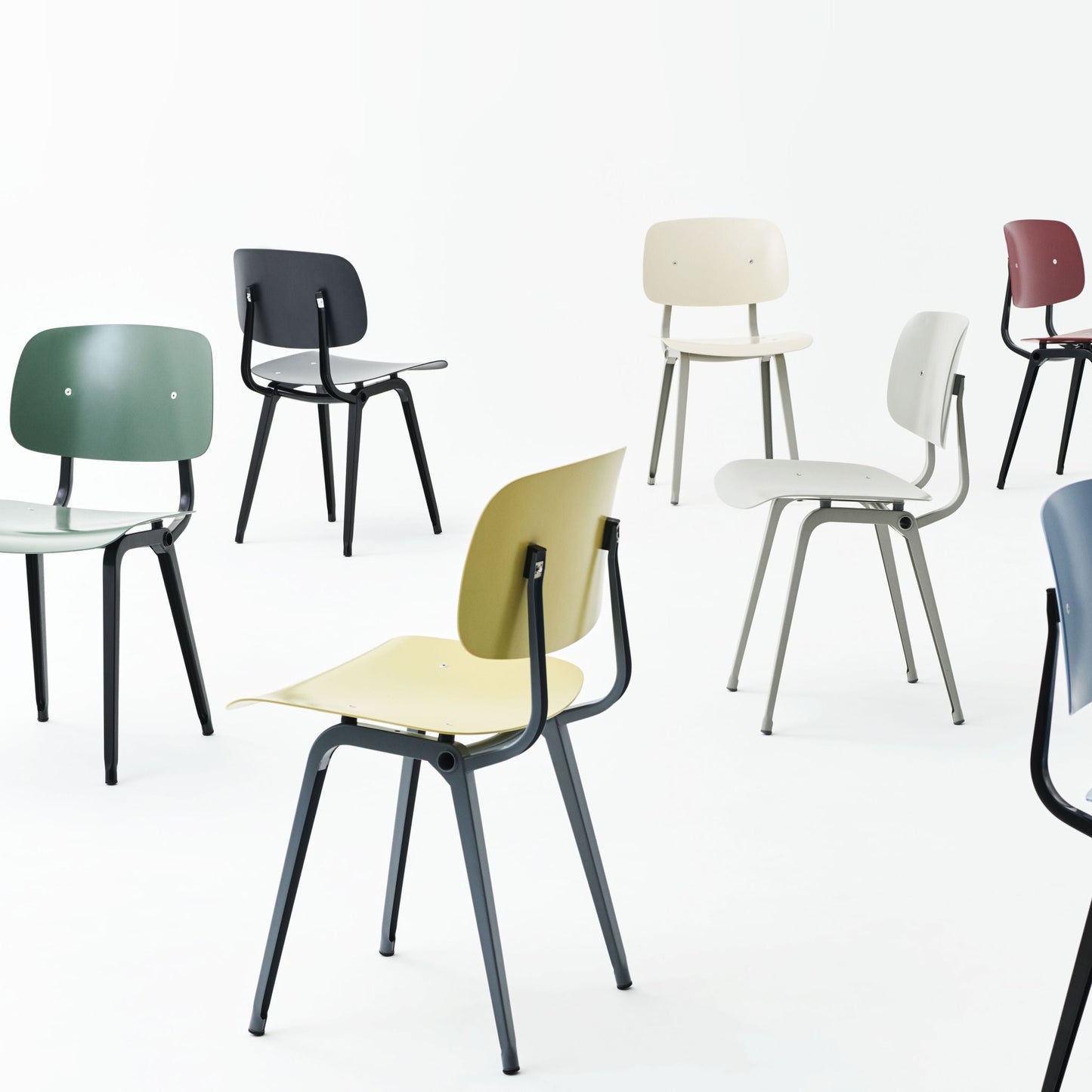 Hay Revolt Chair 4-Fuß-Stuhl Sitz & Rücken ABS-Kunststoff Stahlgestell