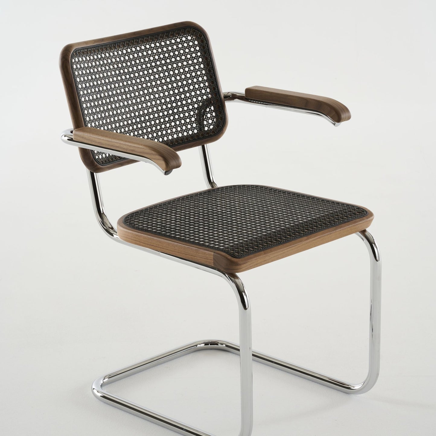Thonet S 64 V Freischwinger Stuhl mit Armlehnen Sitz & Rücken Rohrgeflecht