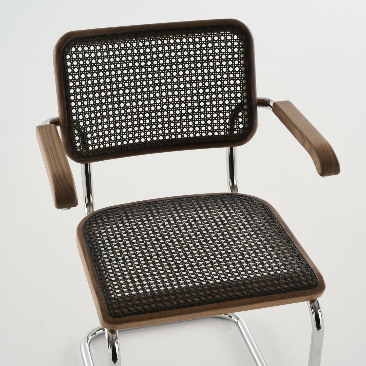 Thonet S 64 V Freischwinger Stuhl mit Armlehnen Sitz & Rücken Rohrgeflecht
