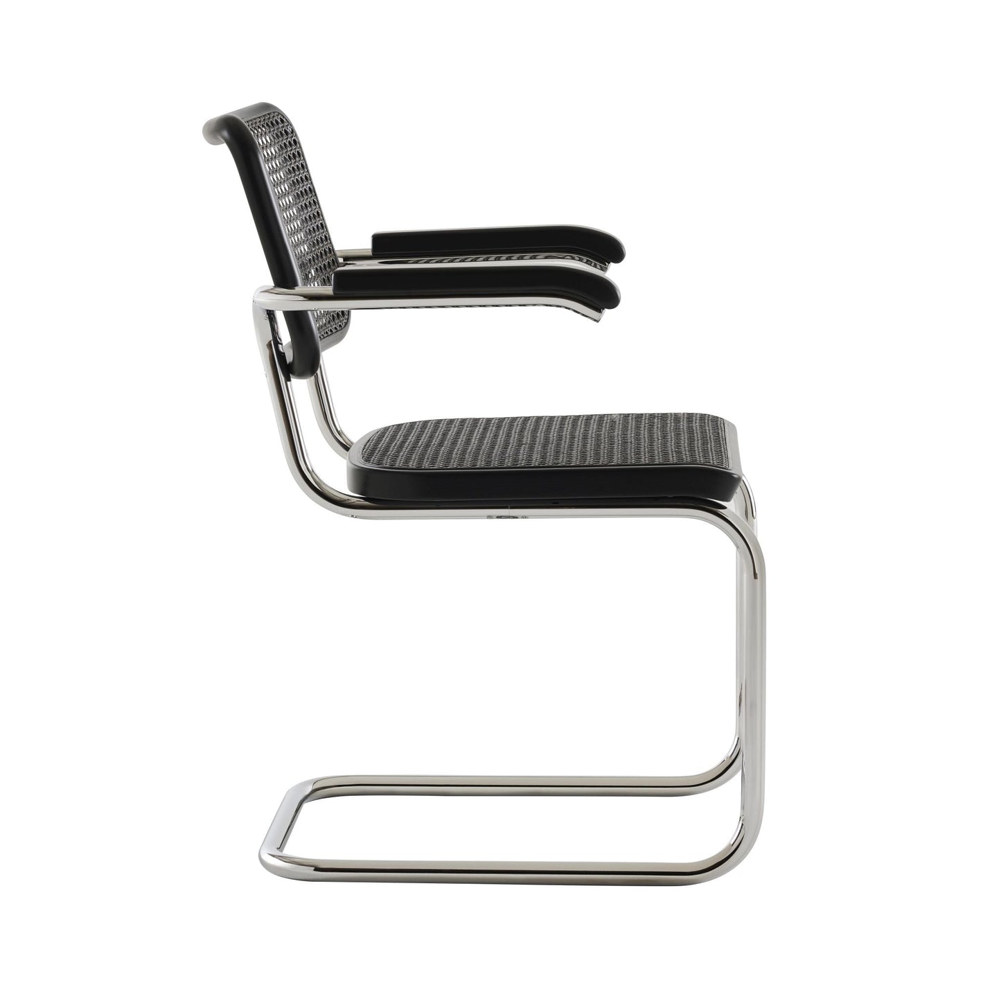 Thonet S 64 V Freischwinger Stuhl mit Armlehnen Sitz & Rücken Rohrgeflecht