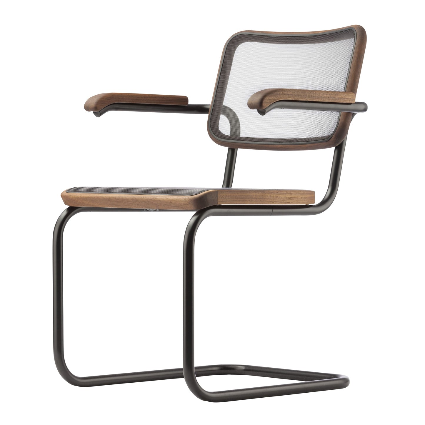 Thonet S 64 N Freischwinger Stuhl mit Armlehnen Sitz & Rücken Netz