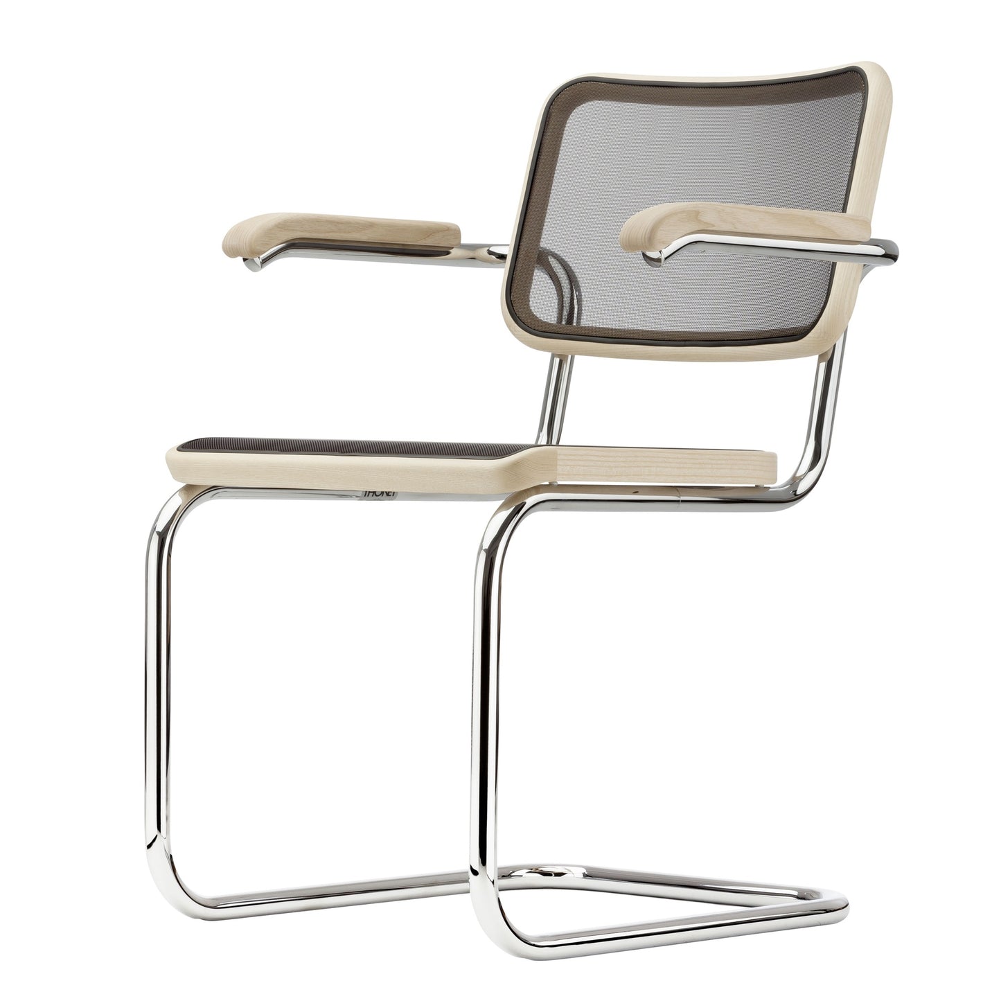 Thonet S 64 N Freischwinger Stuhl mit Armlehnen Sitz & Rücken Netz