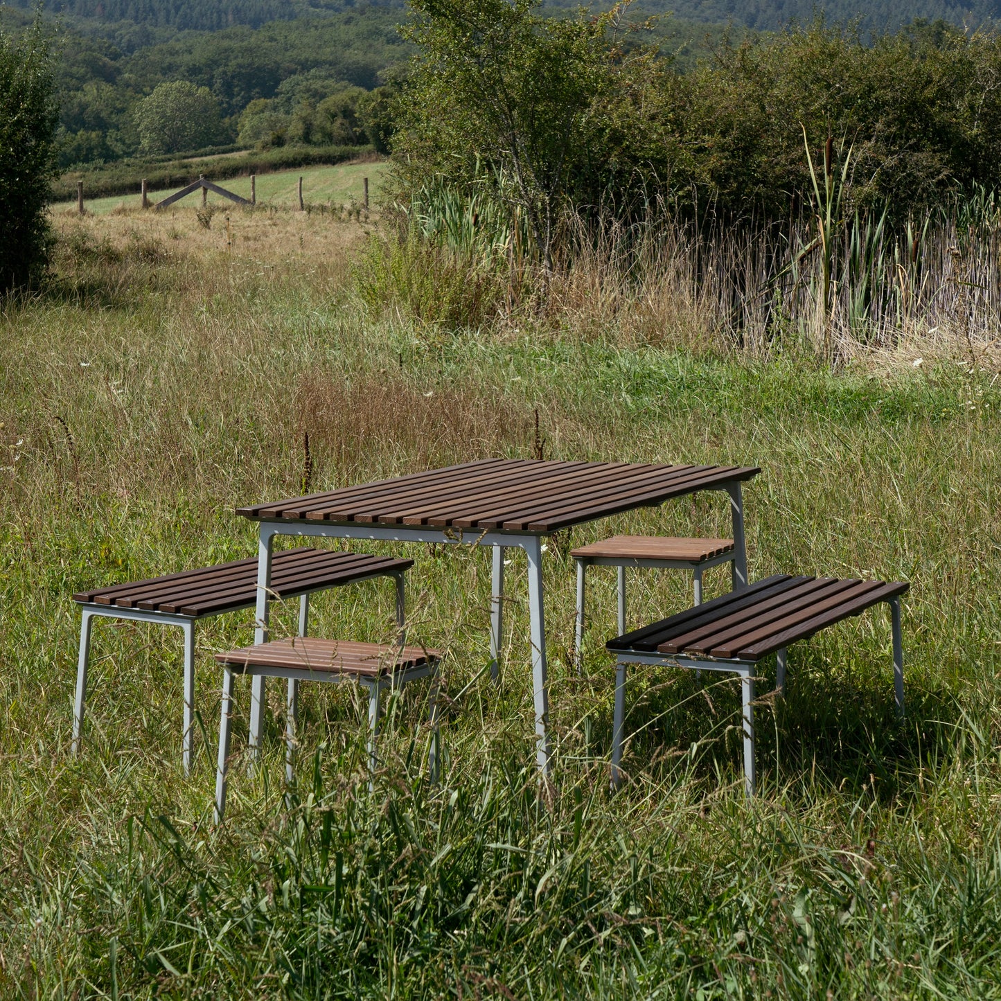 HAY Traverse Table Outdoor Tisch 140 x 83 cm Esche geölt / Aluminium