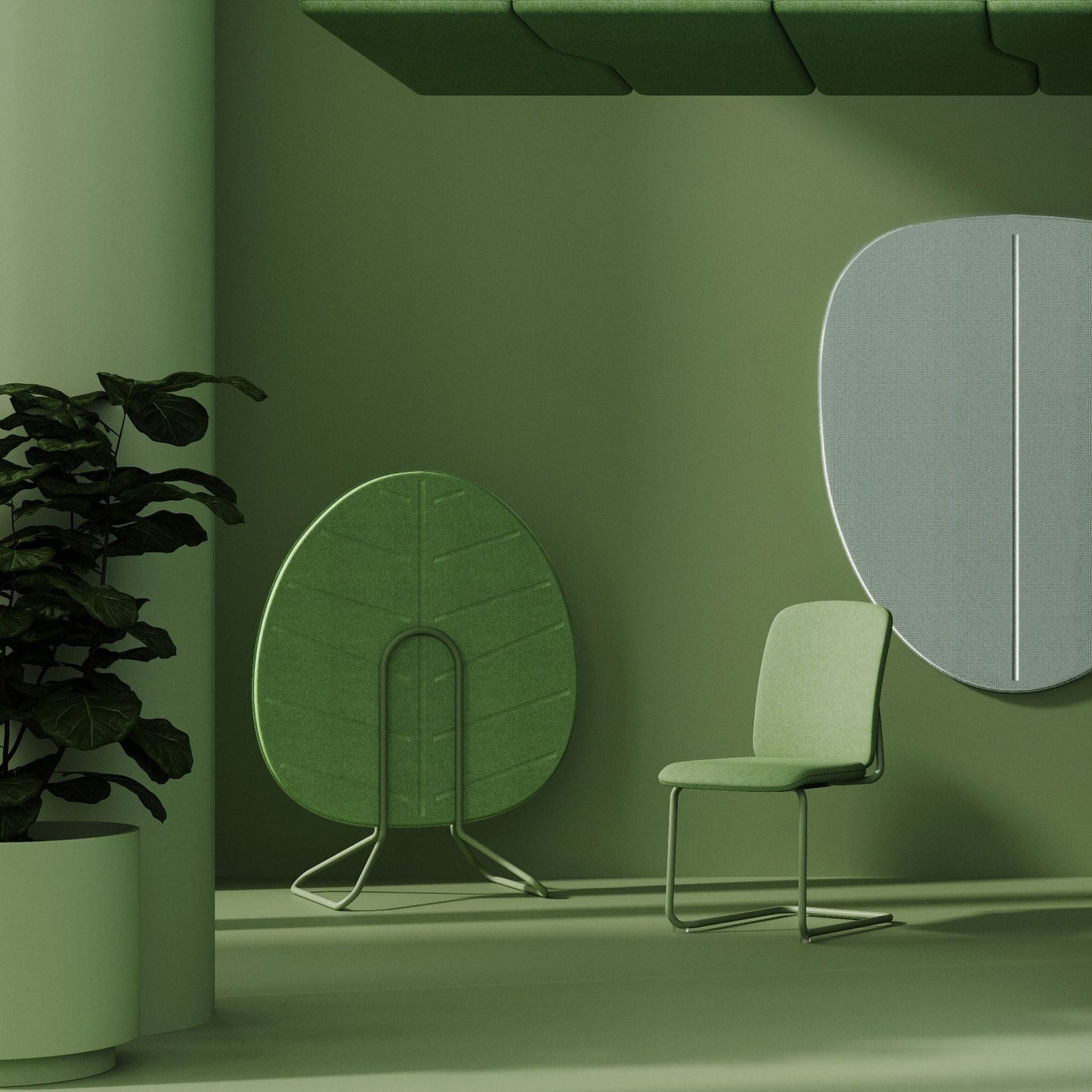 Bejot Alberi Wall IN wandmontiertes Akustikpaneel Blattform Schallabsorber