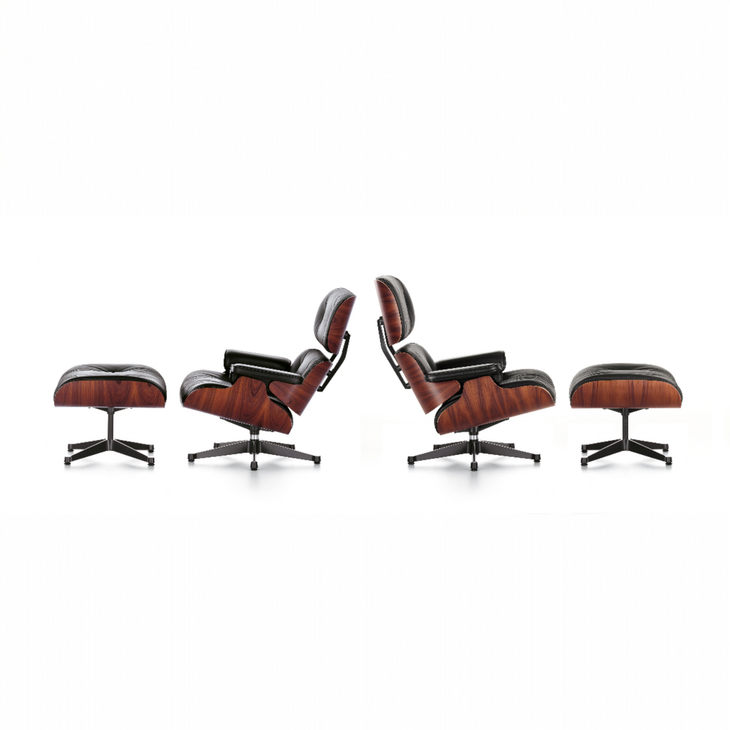 Vitra Eames Lounge Chair & Ottoman Relax-Sessel mit Hocker Stoff / Leder