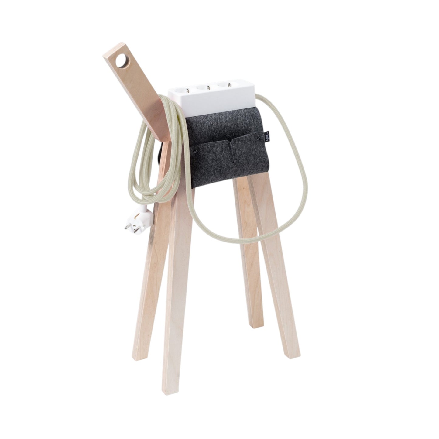 Njustudio Stromer 3fach Steckdose weiß Strommöbel mit Satteltasche