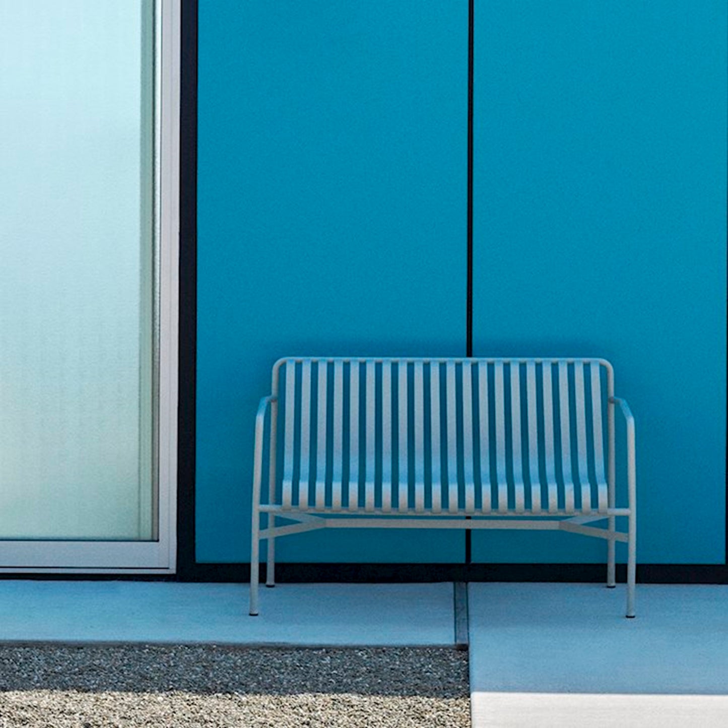 HAY Palissade Dining Bench Outdoor-Sitzbank mit Armlehne