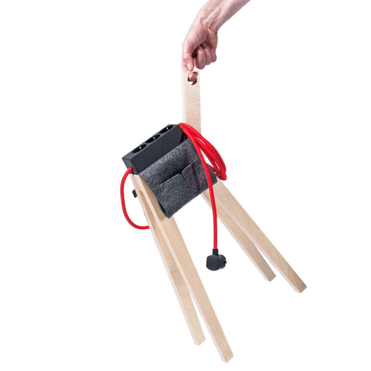 Njustudio Stromer 3fach Steckdose weiß Strommöbel mit Satteltasche