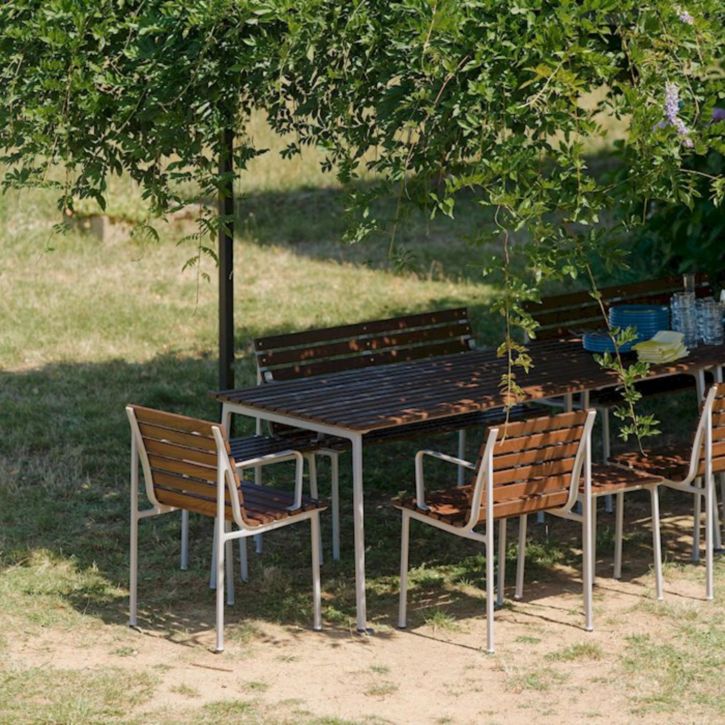 HAY Traverse Table Outdoor Tisch 140 x 83 cm Esche geölt / Aluminium