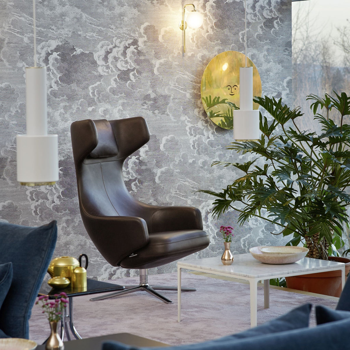 Vitra Grand Repos Loungesessel drehbar Ohrensessel einzeln Synchronmechanik