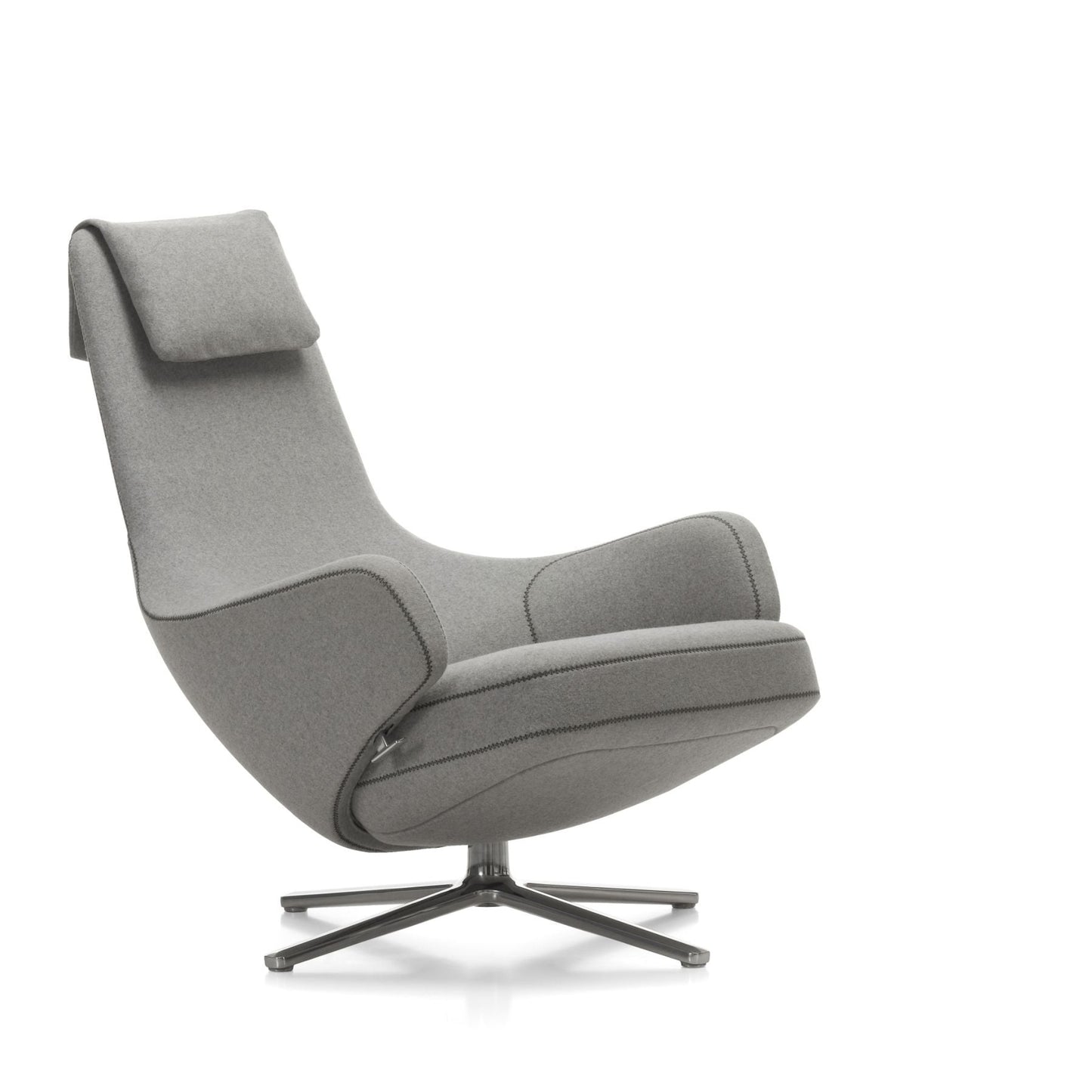 Vitra Repos Loungesessel drehbar mit Ottoman hoher Sessel & Hocker