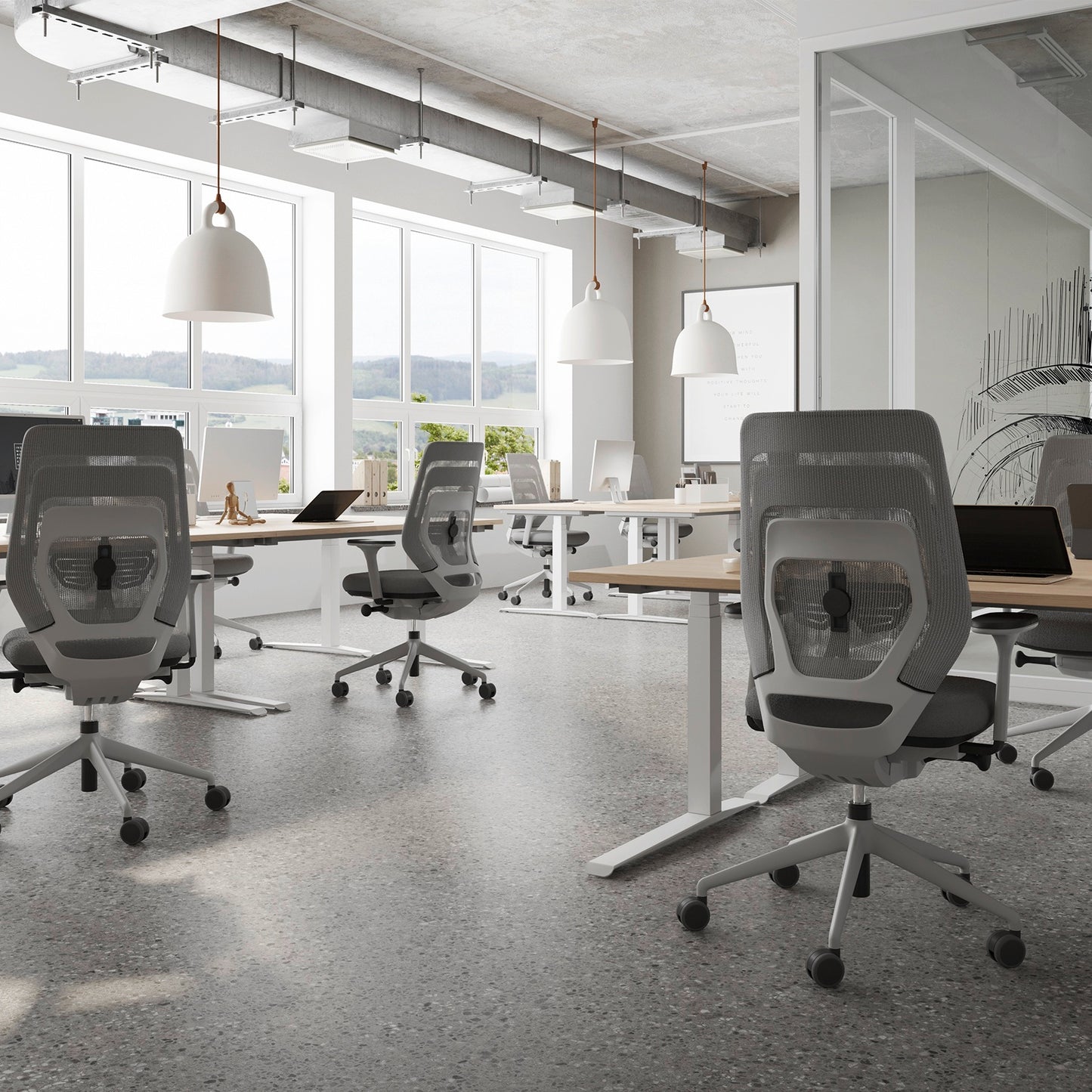 fm asiento Bürostuhl 3D Rücken Netzstrick transparent - FASTLINE