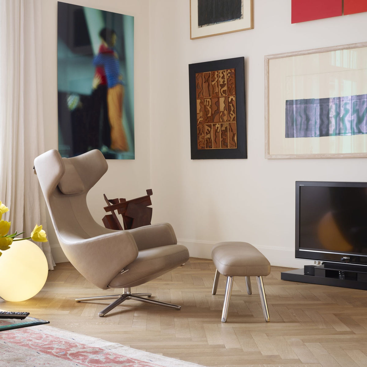 Vitra Repos Panchina Fußbank einzeln Vierfuß-Gestell