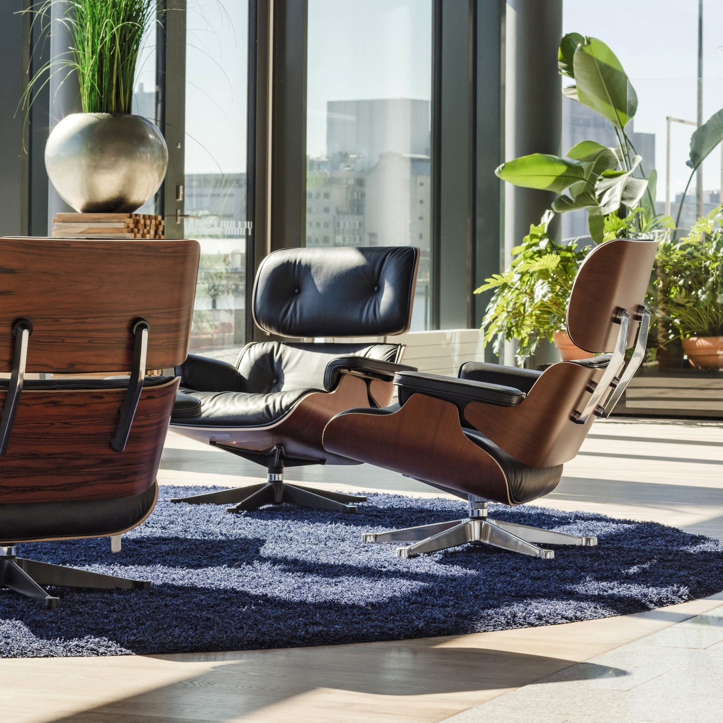 Vitra Eames Lounge Chair Relax-Sessel einzeln Stoff / Leder & Furnier