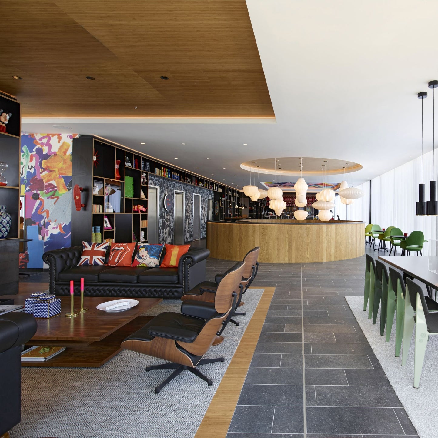 Vitra Eames Lounge Chair Relax-Sessel einzeln Stoff / Leder & Furnier