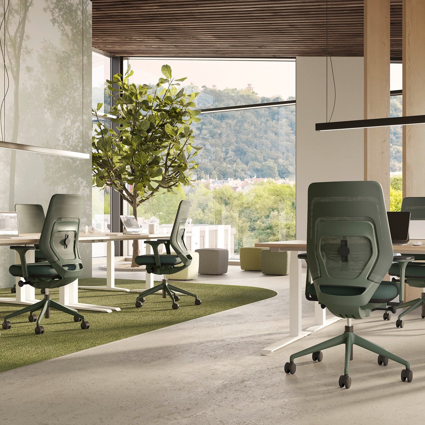 fm asiento Bürostuhl 3D Rücken Netzstrick transparent - FASTLINE