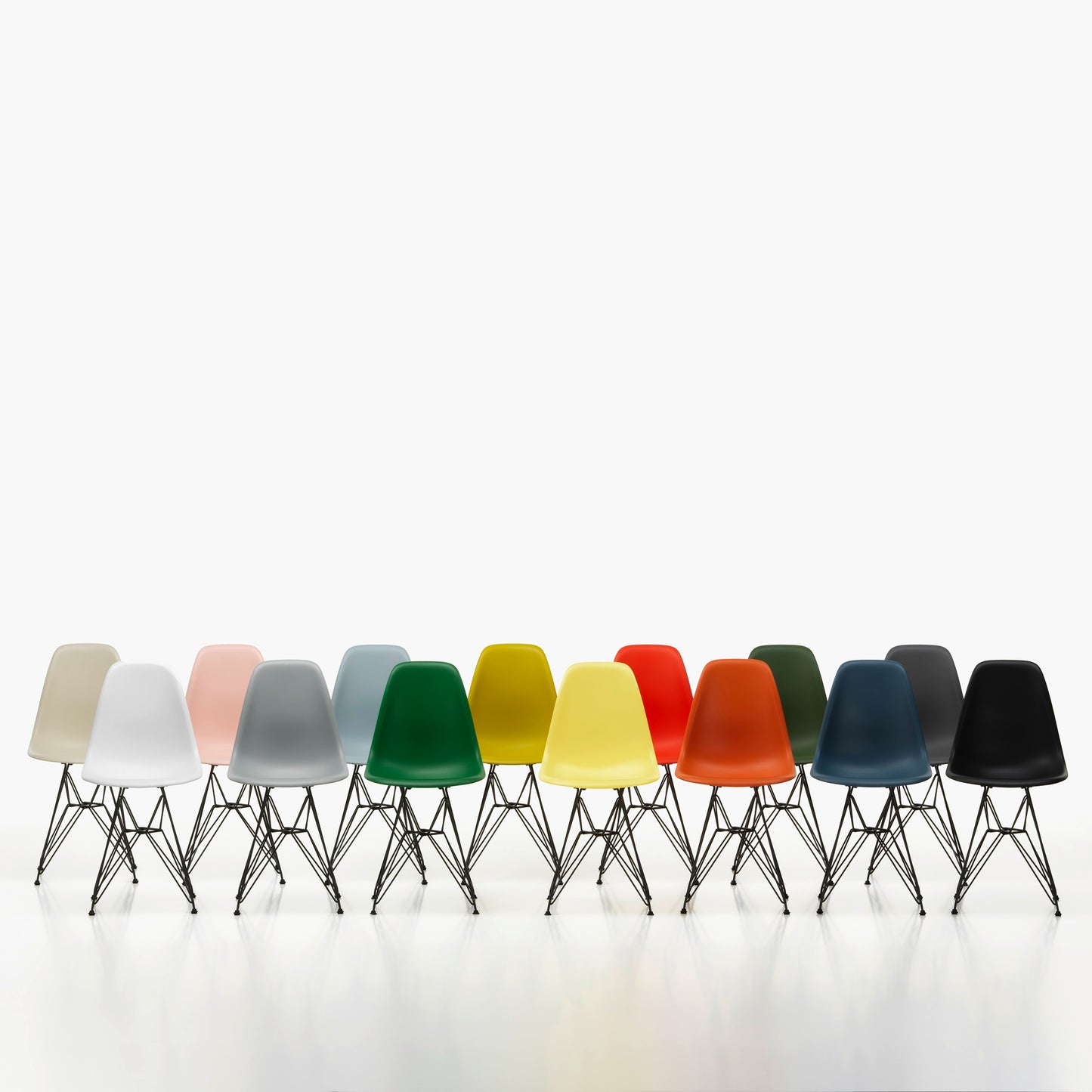 Vitra Eames Plastic Side Chair DSR RE Kunststoff Stuhl Gestell schwarz - Farbe wählbar