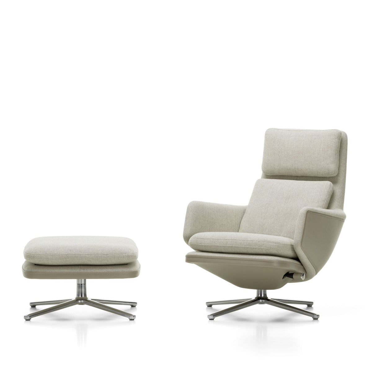 Vitra Grand Relax Loungesessel drehbar mit Ottoman hoher Sessel & Hocker