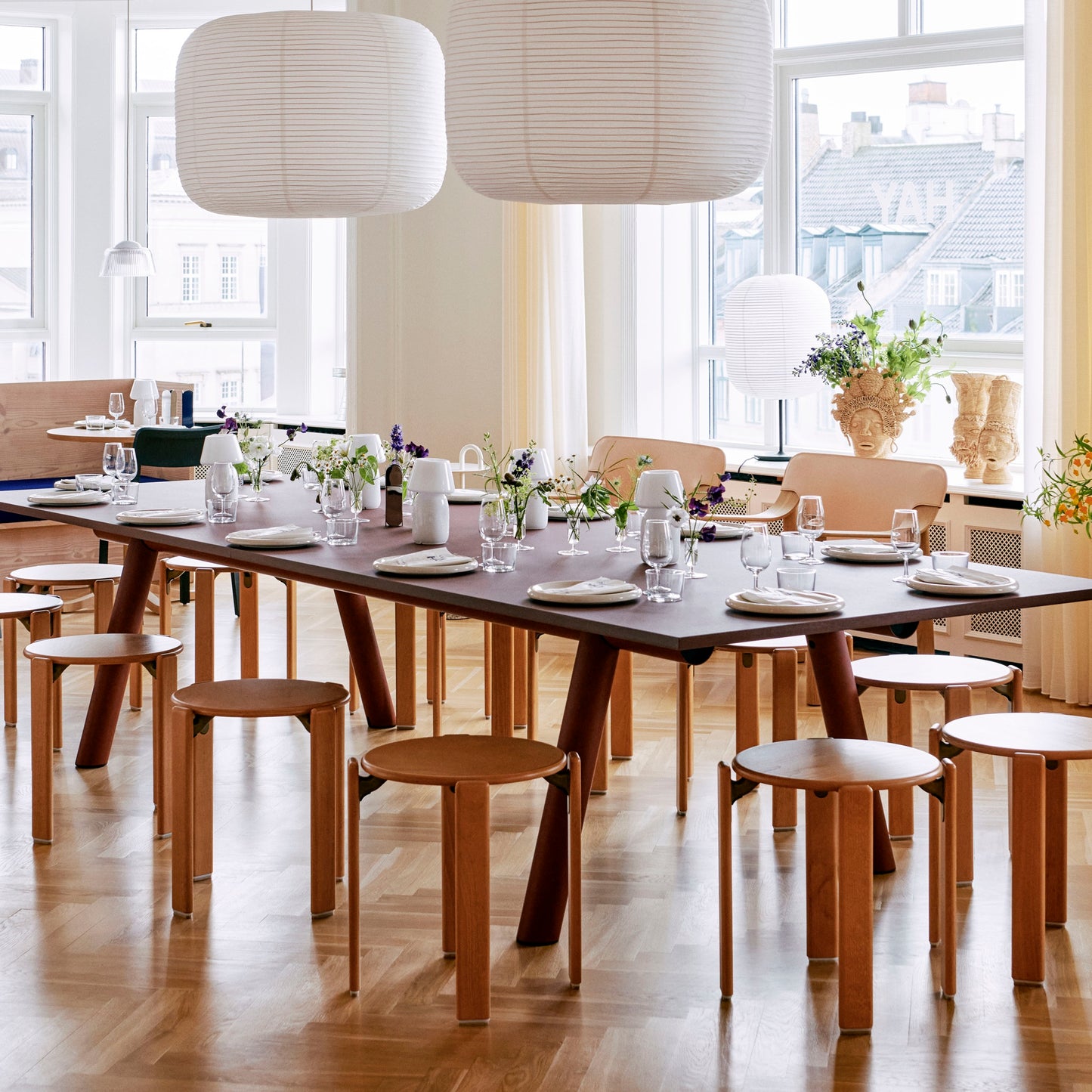 HAY Rey Stool Hocker Buche stapelbar wasserbasiert lackiert