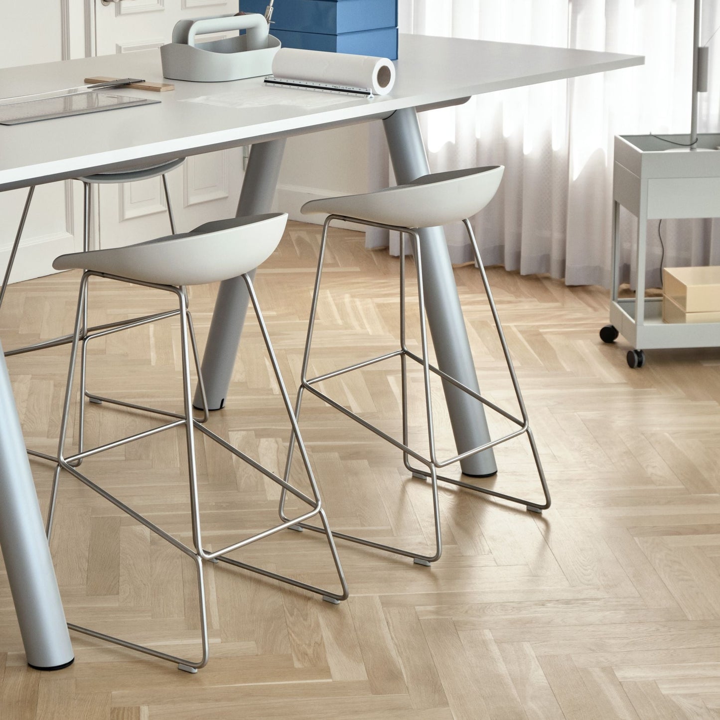 HAY About a Stool AAS 38 Barhocker Sitz Kunststoff recycelt Gestell Stahl
